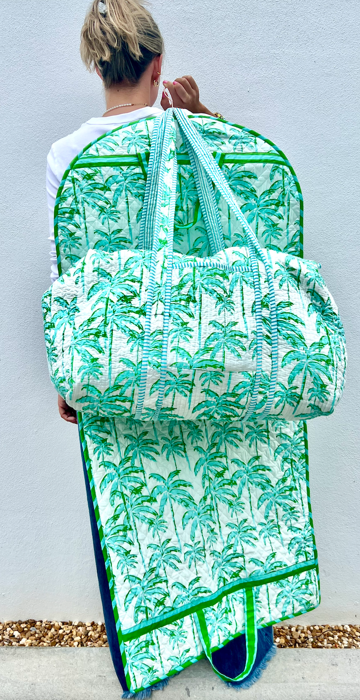 Garment Bag | Paradise Palm | Aqua/Green image 0