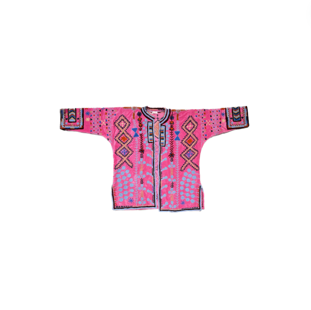Embroidered Duster | Pink image 0
