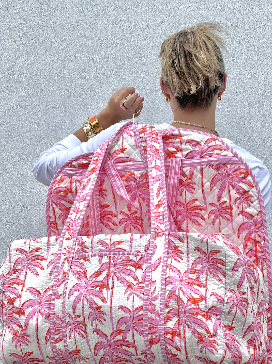 Garment Bag | Paradise Palm | Pink/Orange image 0