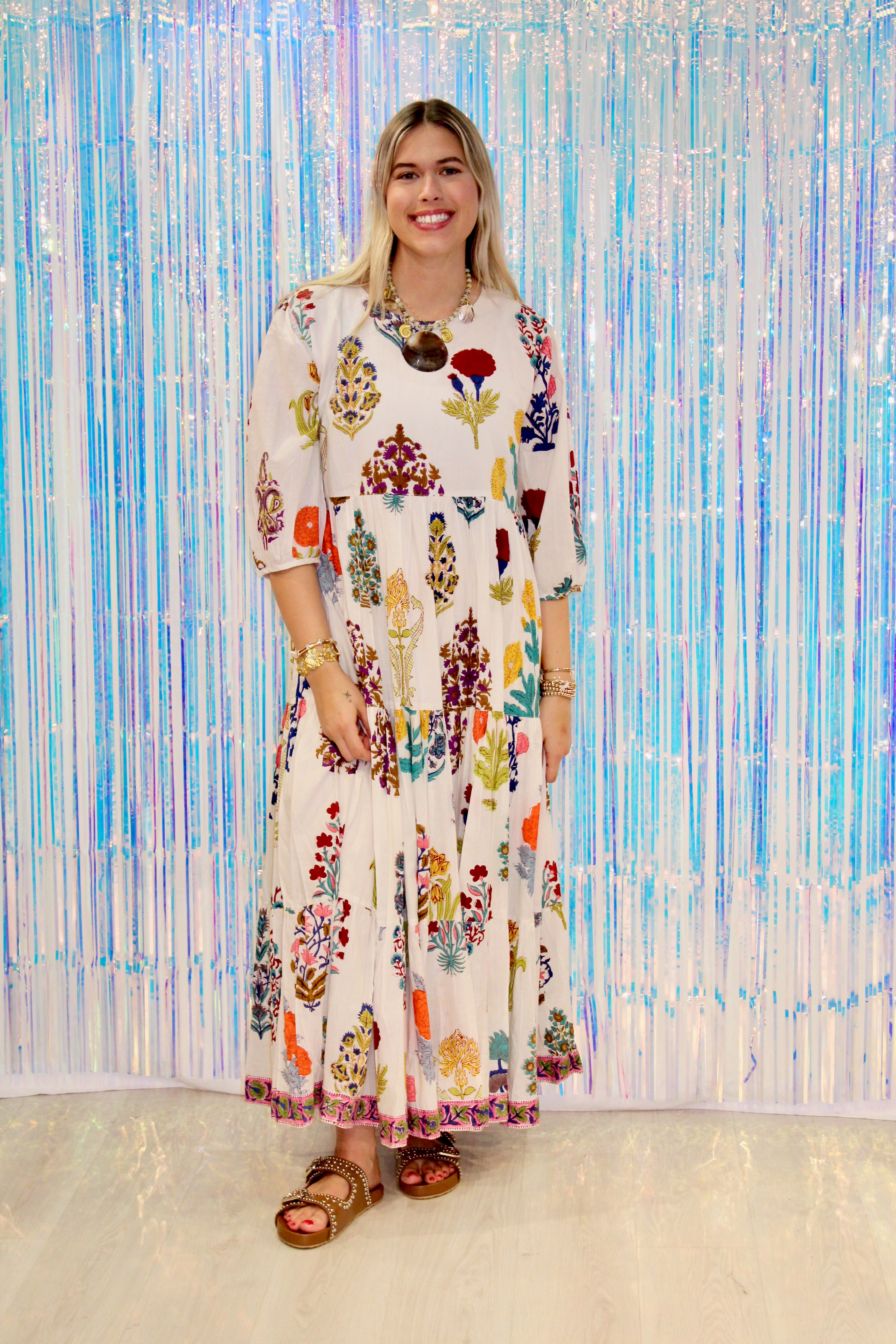 Bridget Dress | Mixed Floral Block Print image 2