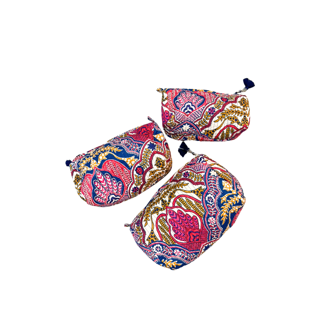 Quilted Cosmetic Bags | Boho Medallion | Navy image 0