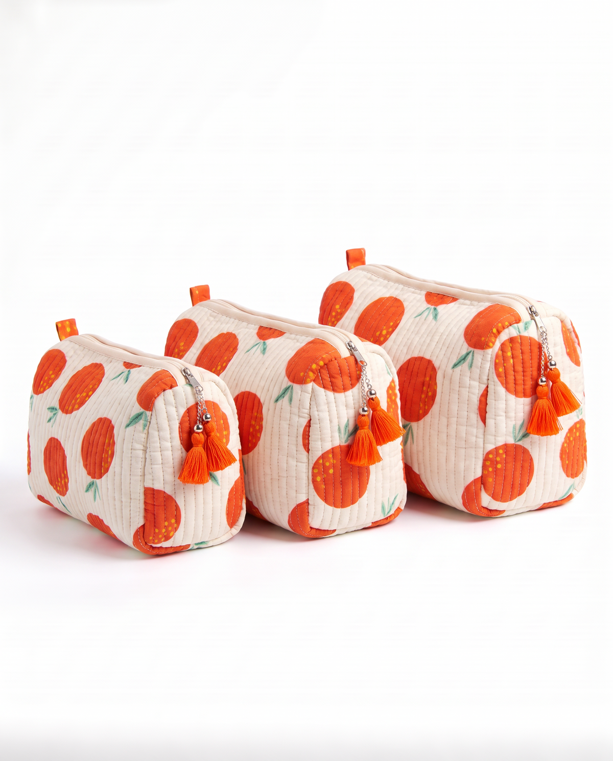 Quilted Cosmetic Bags | Oranges
