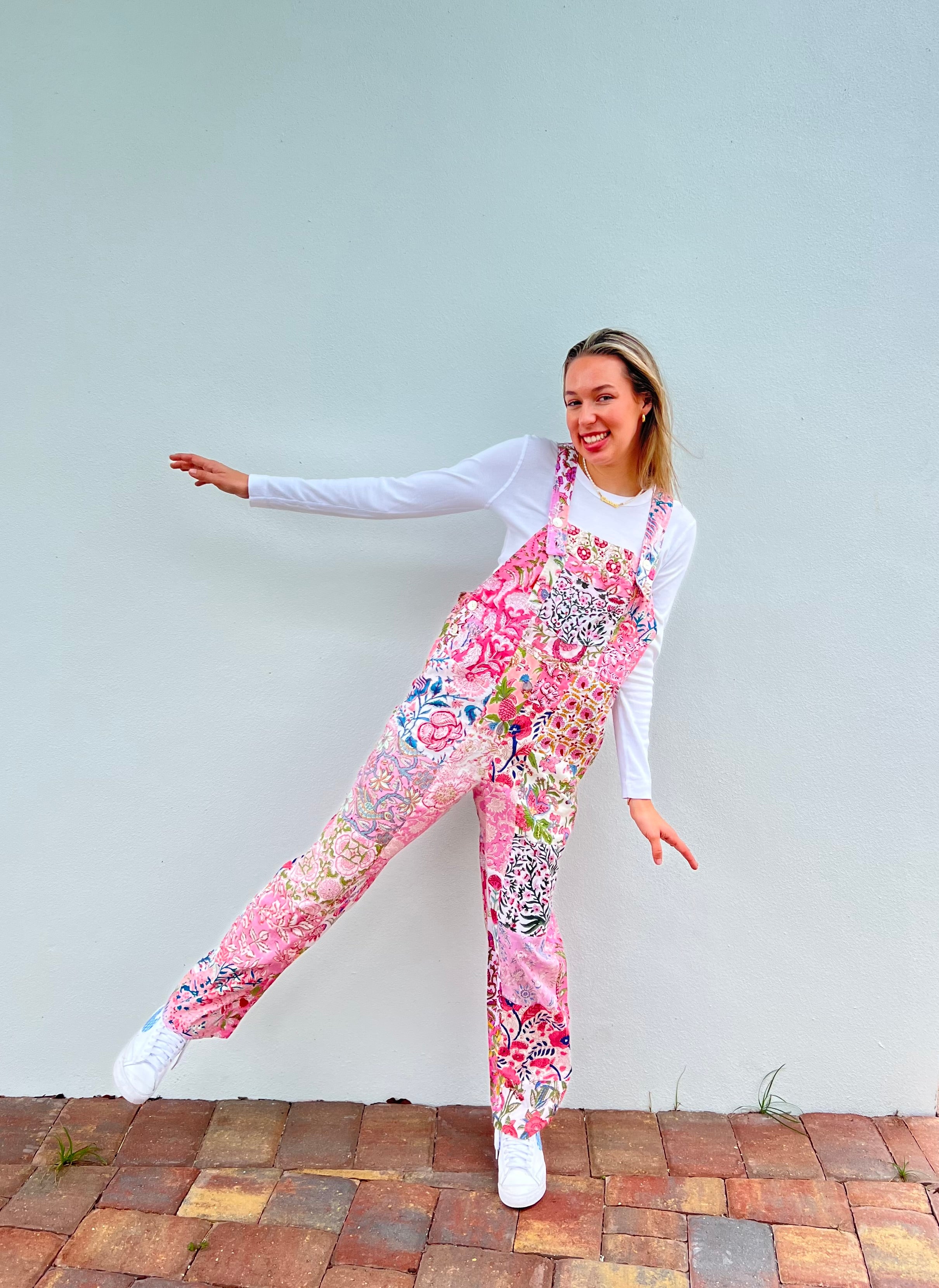 Overalls | Patchwork | Pink image 1