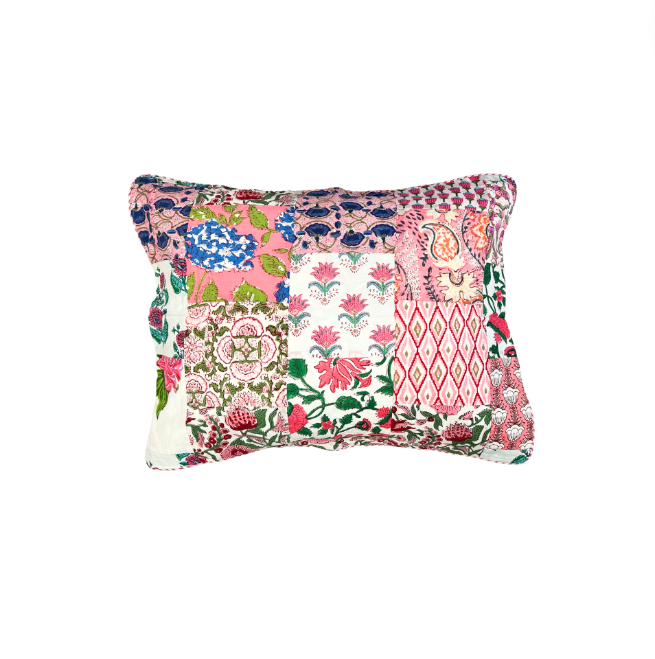 Pillow Sham | Patchwork | Pink | Assorted Sizes image 0