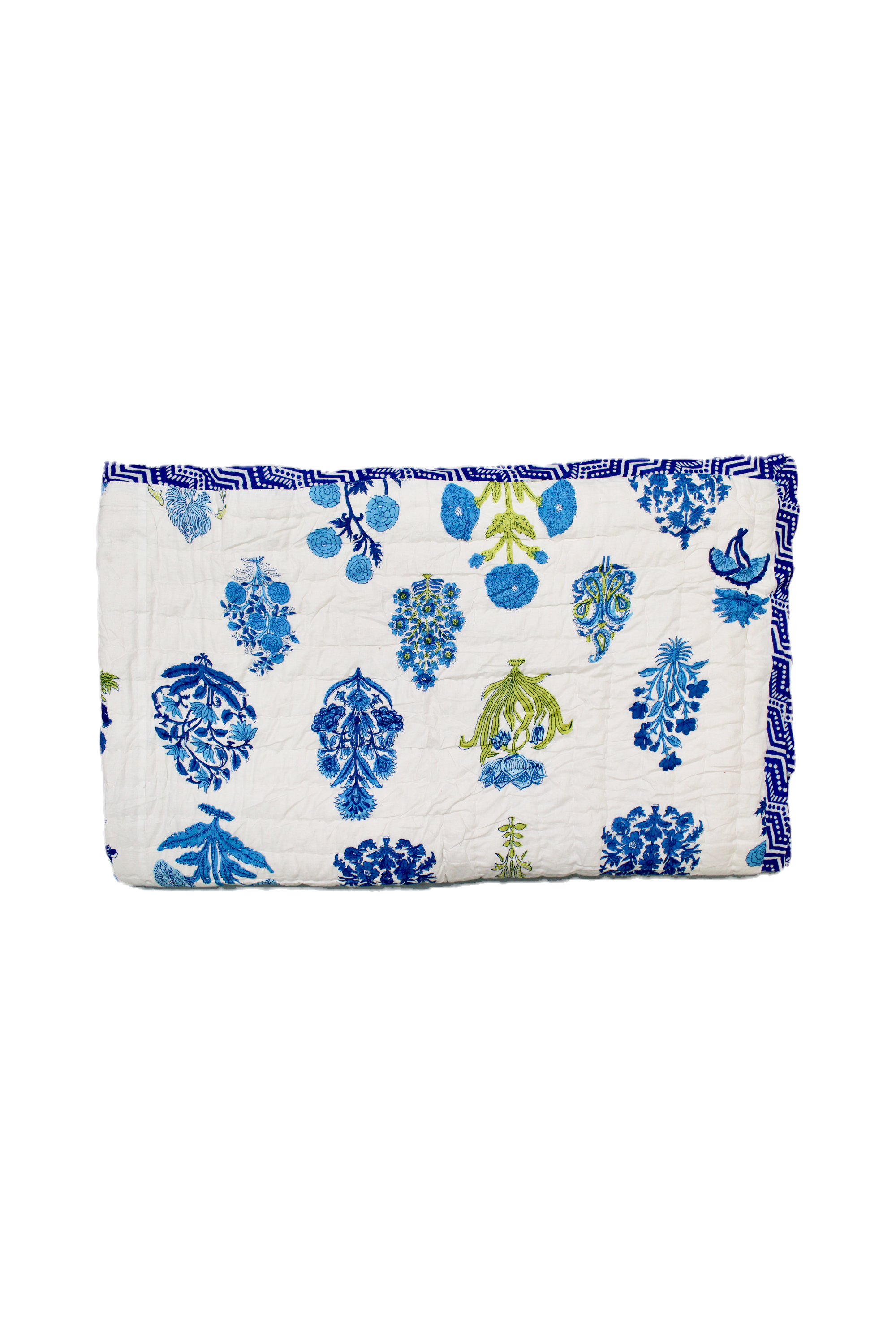 Bedding | Mixed Floral Block Print | Blue image 0