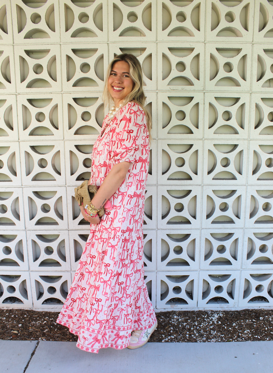 Evie Dress | Bows | Pink  image 0