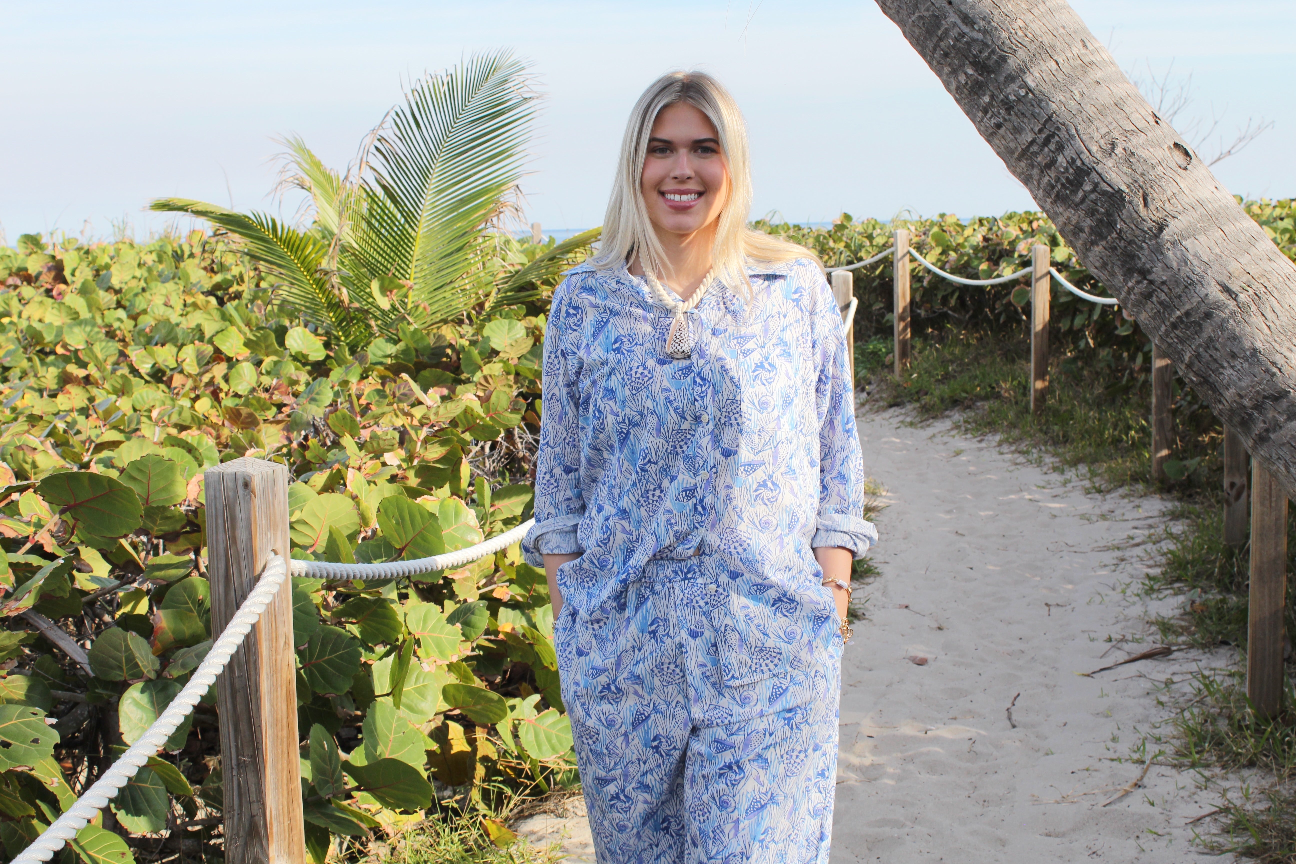 Boyfriend Shirt | Blue Seashell image 0