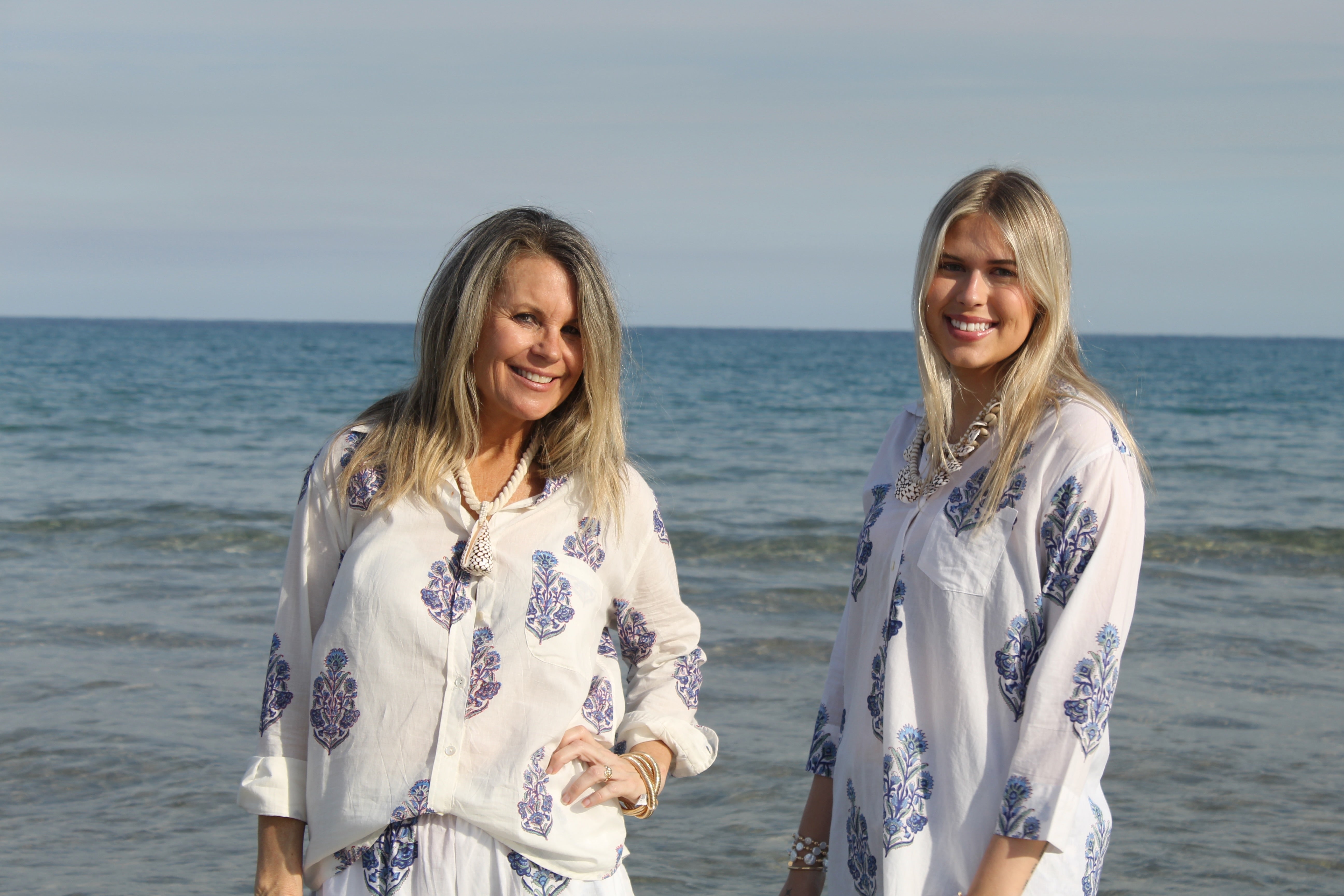 Boyfriend Shirt | Floral Block Print | Blue image 1