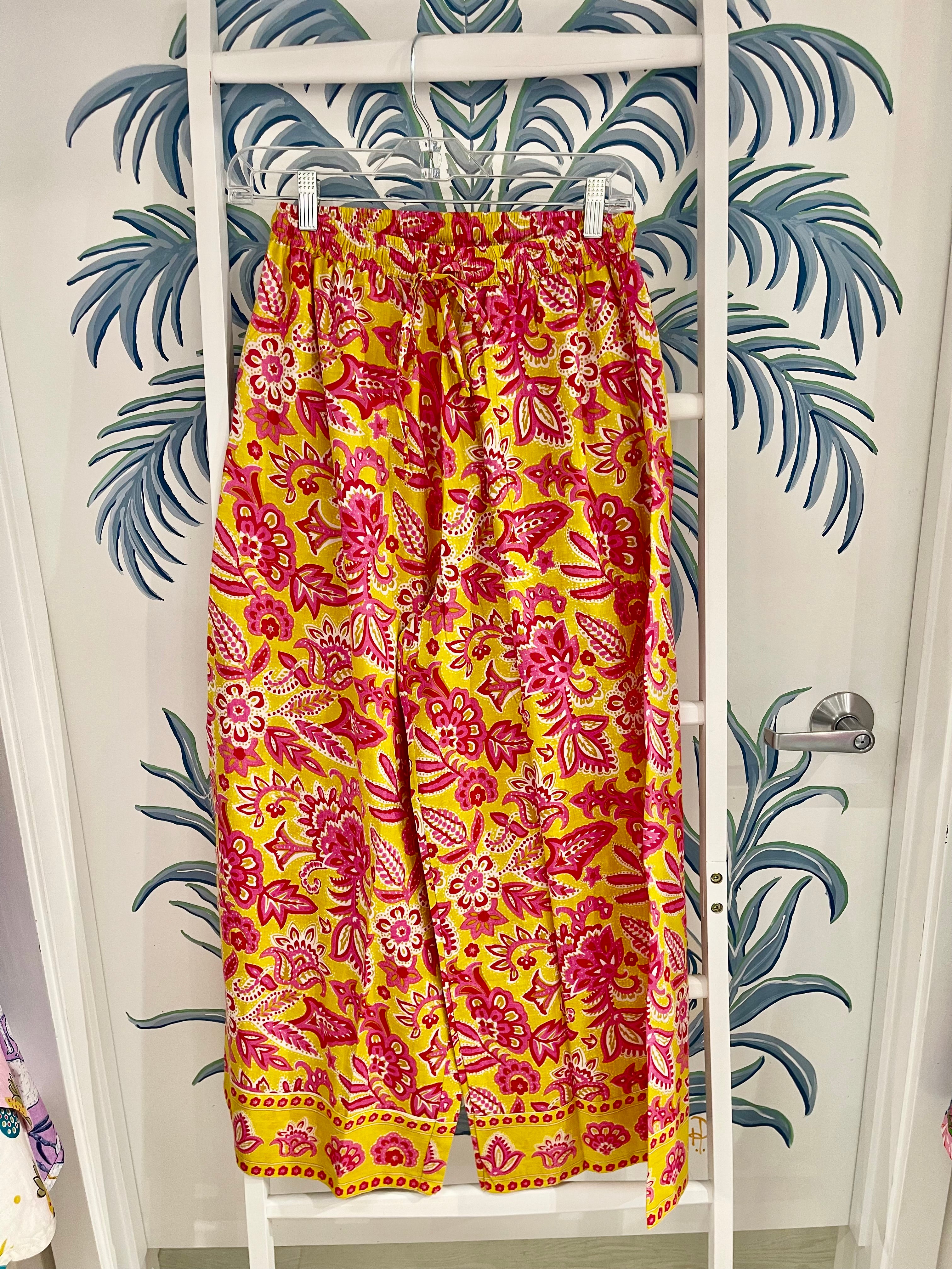 Delray Pant | Floral | Yellow/Pink image 0