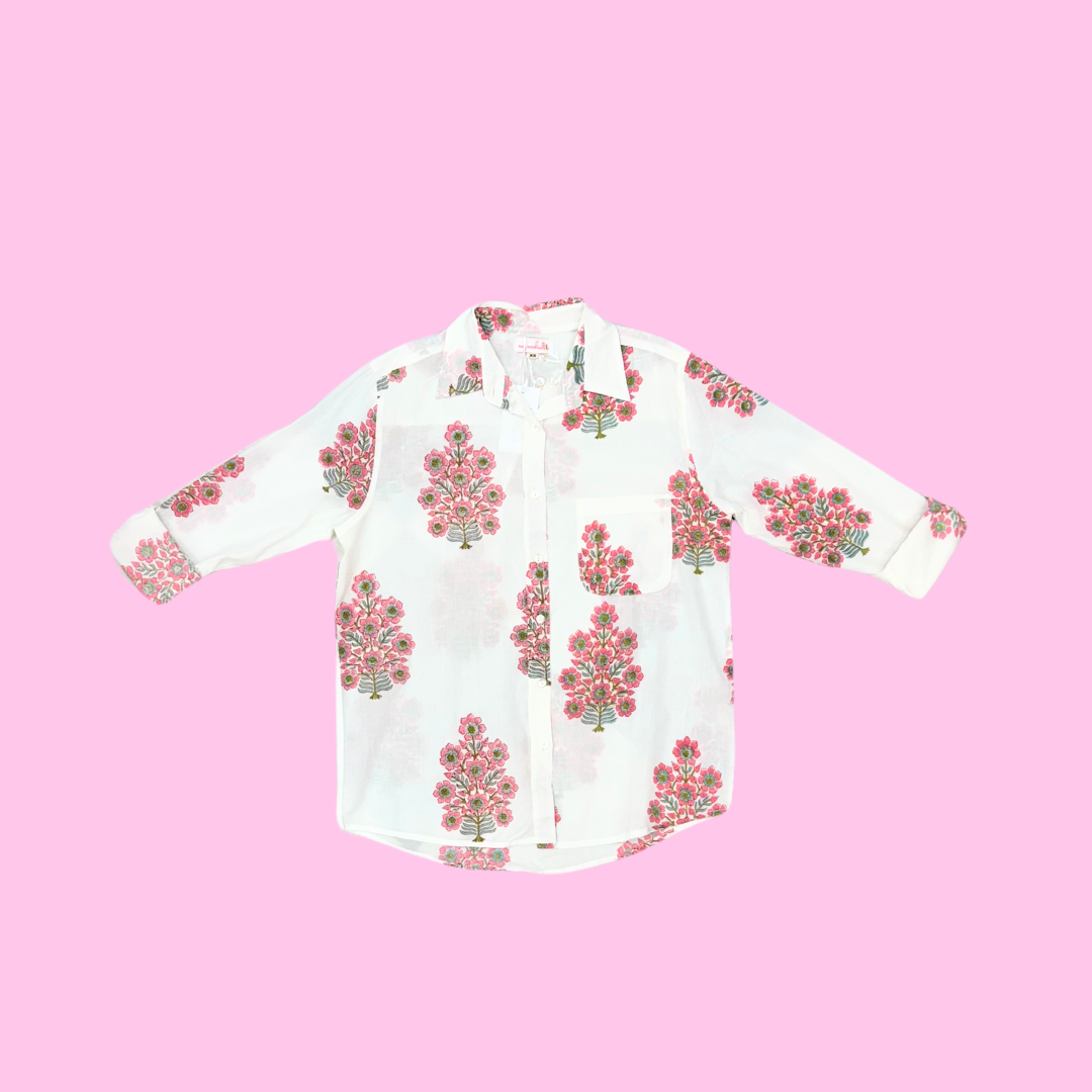 Boyfriend Shirt | Floral Tree | Pink image 0