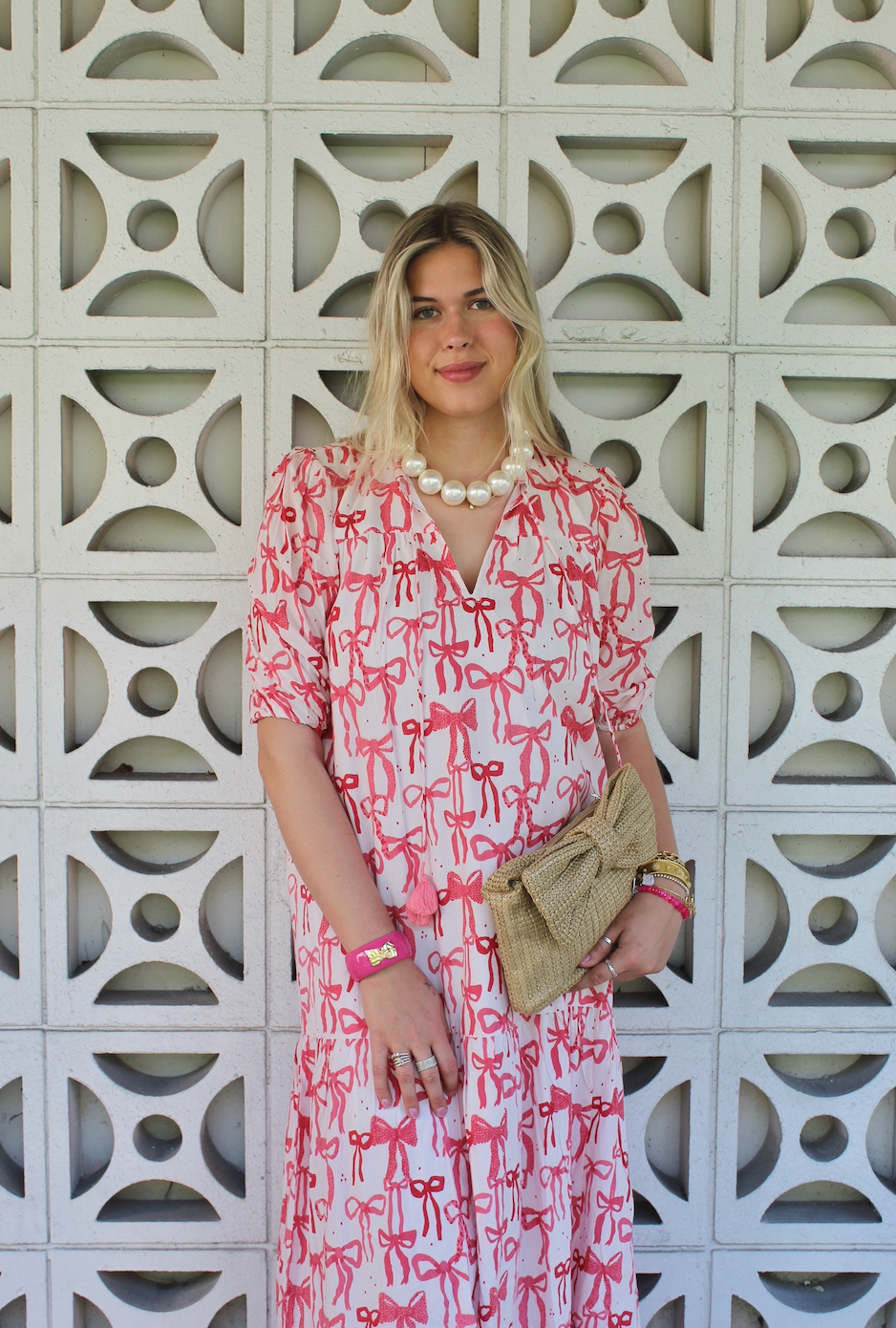 Evie Dress | Bows | Pink  image 1