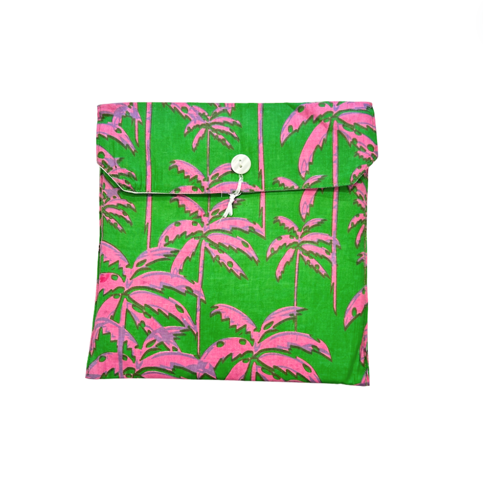 Long Kimono with Belt | Paradise Palm | Pink/Green image 0