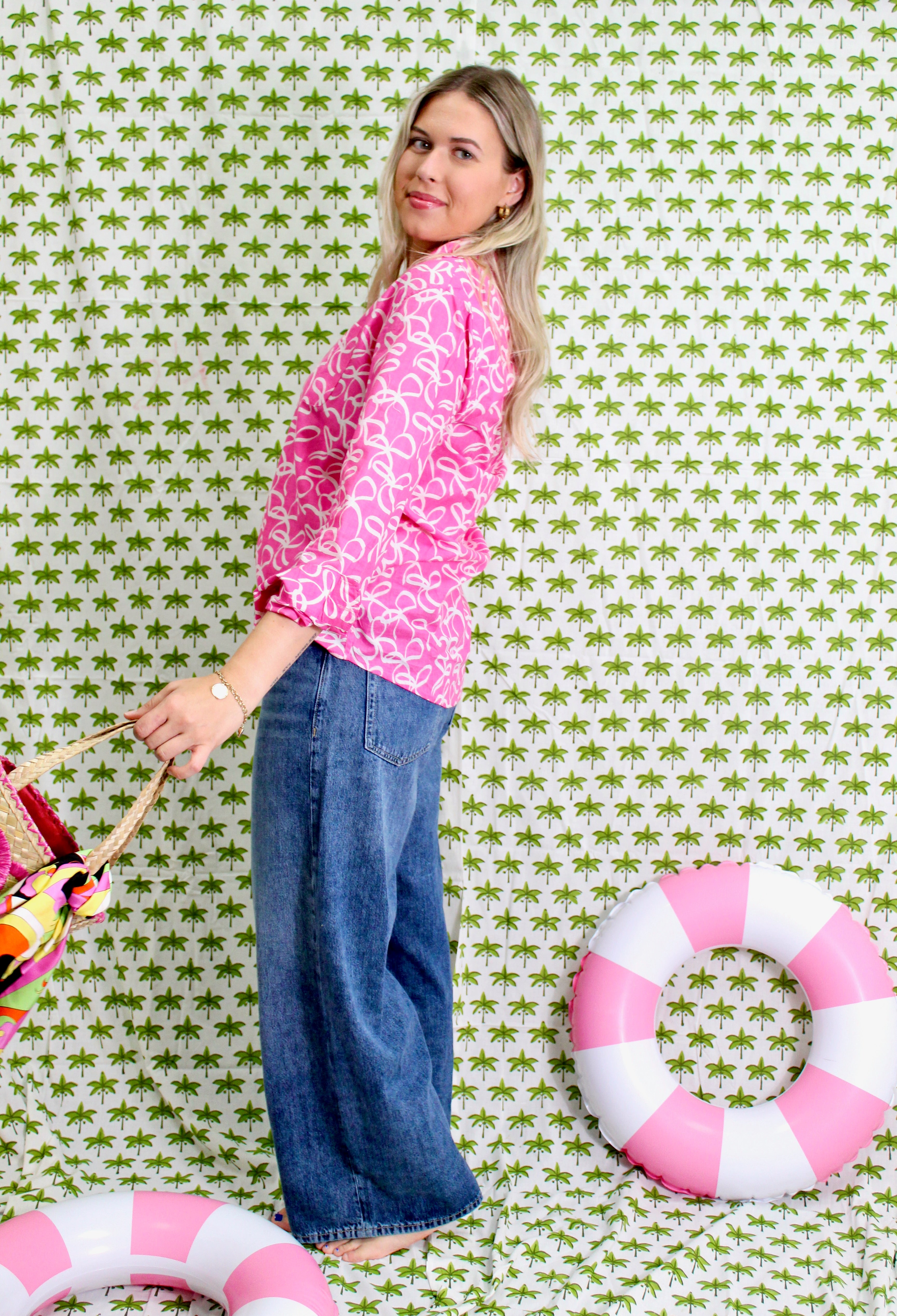 Boyfriend Shirt | Ribbons | Pink image 1