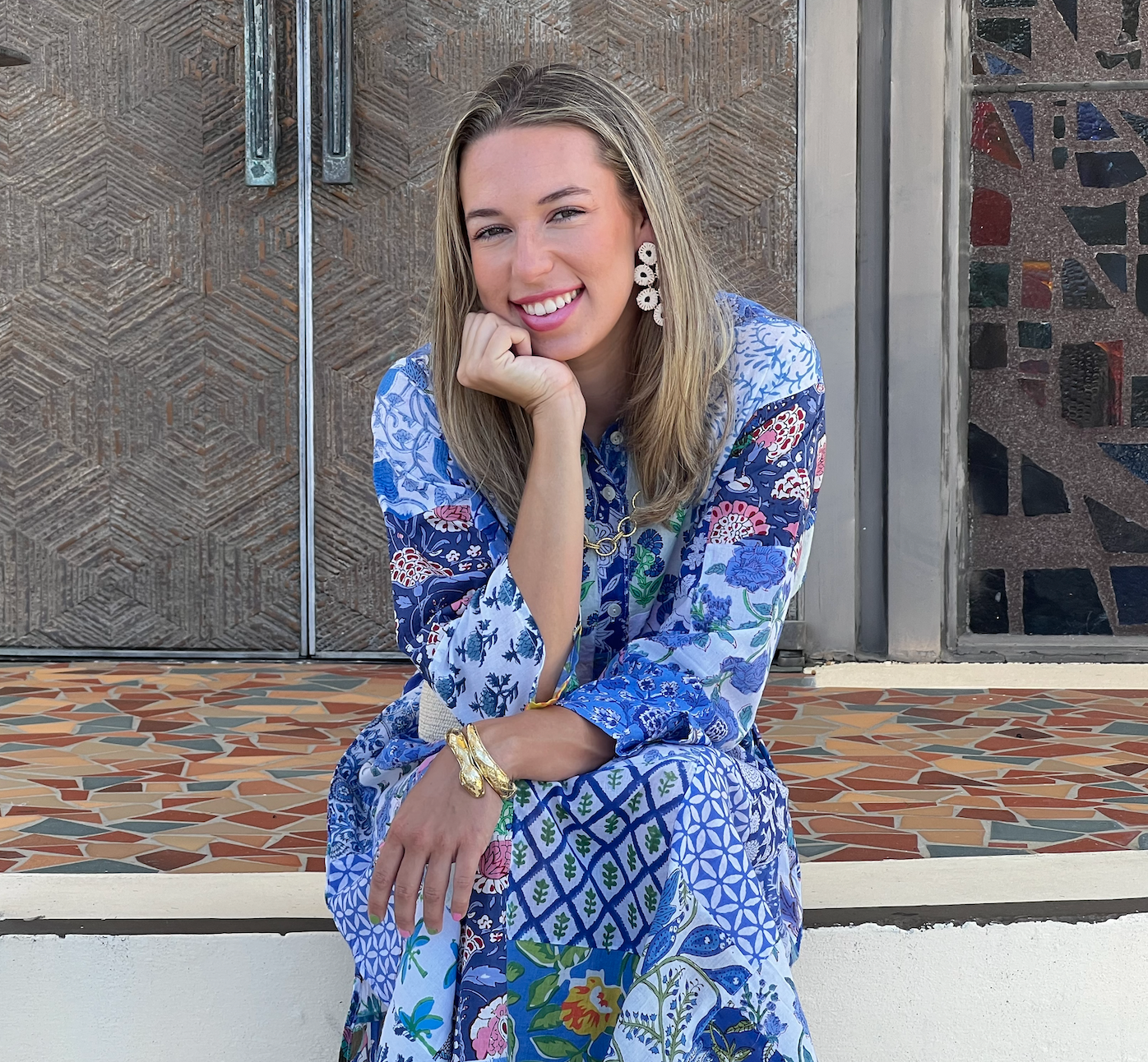 Long Kurta | Patchwork | Blue image 0