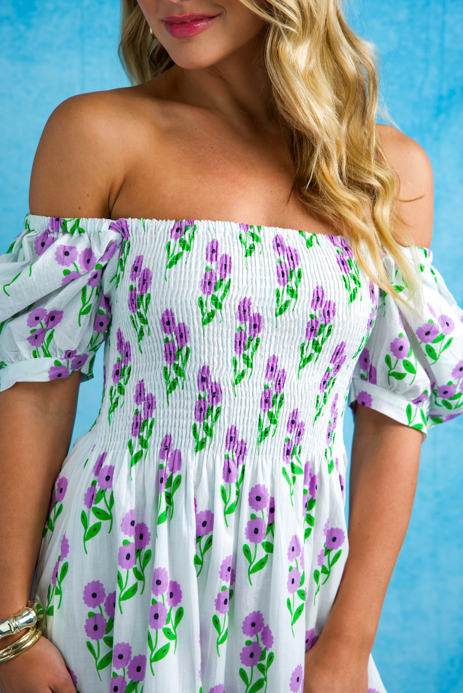 Poppy Dress Short | Bunch of Daisies | Lavender image 1