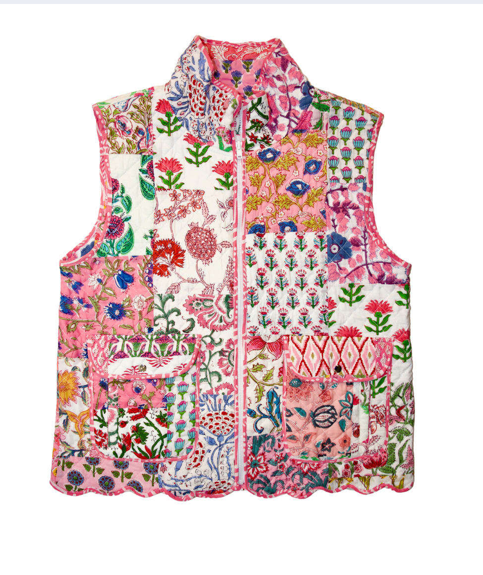 Quilted Scallop Vest | Patchwork image 0