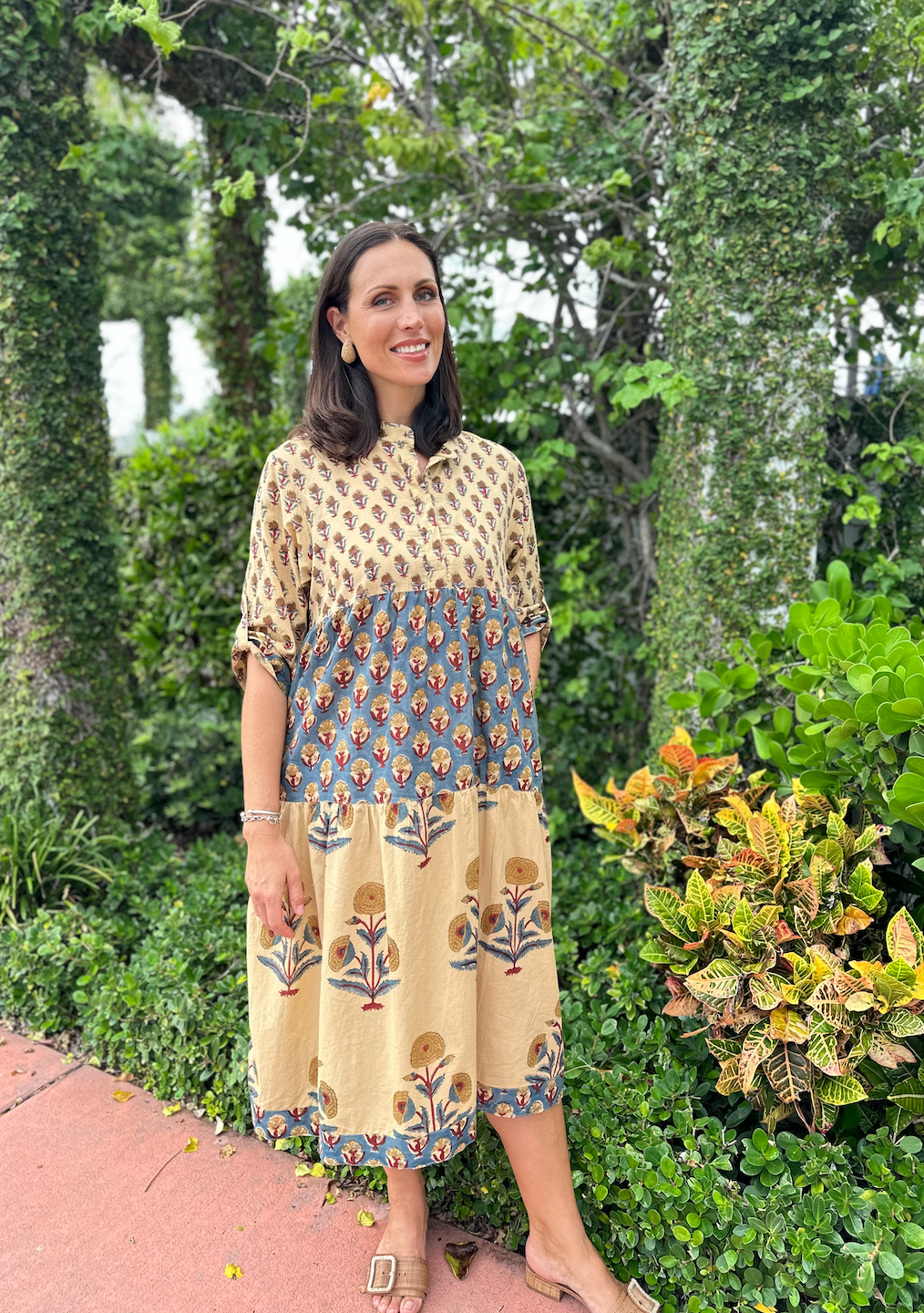 Clare Long Tiered Dress | Mixed Floral | Fall image 0