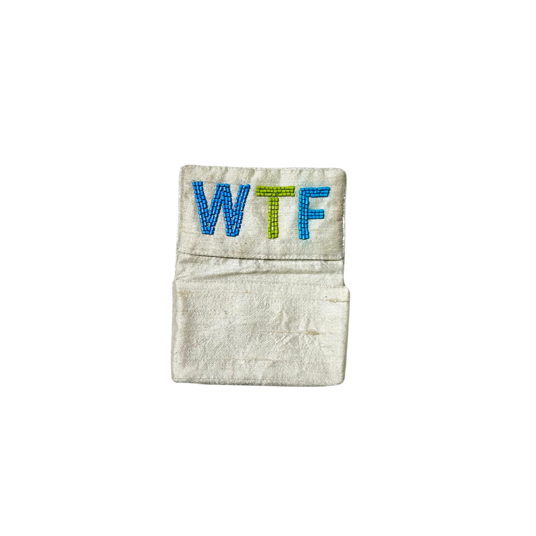 Beaded WTF Card Holder | Assorted Sizes | Multi/PLB image 0
