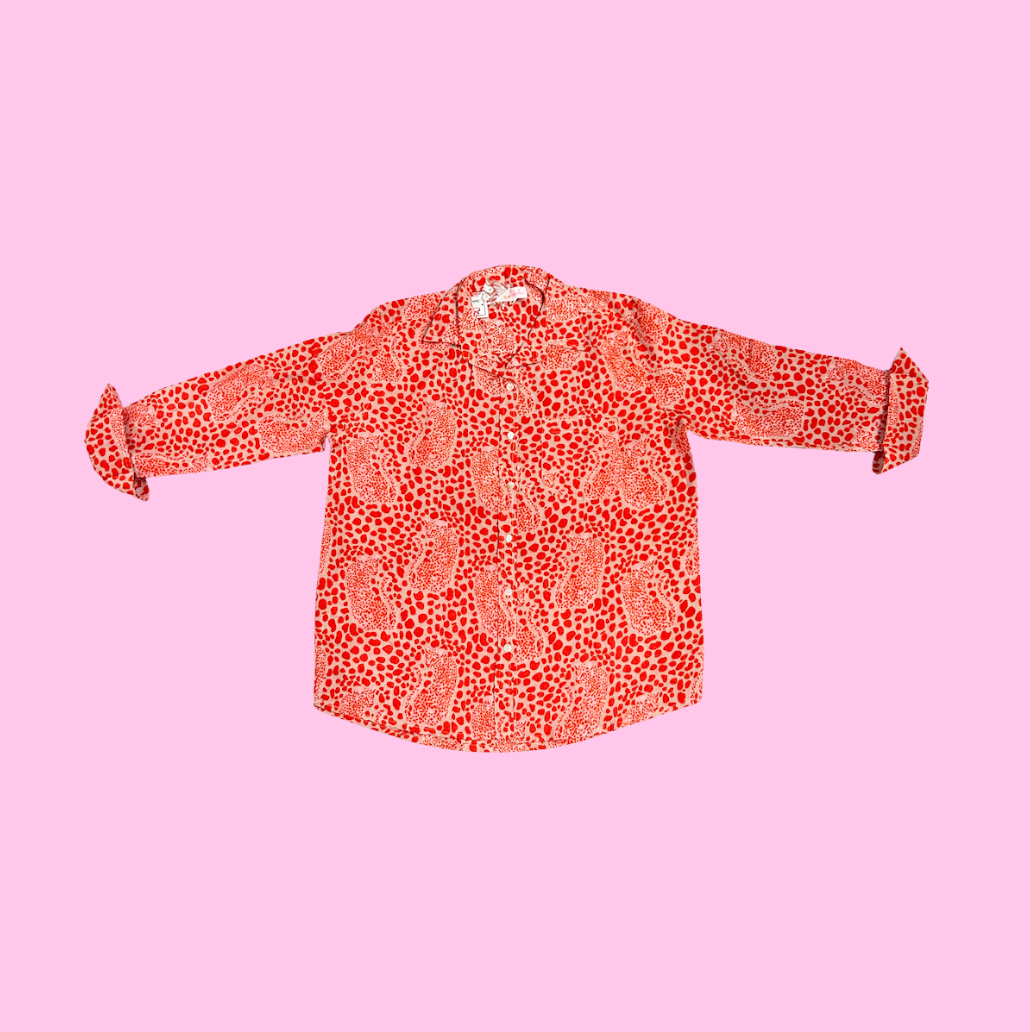 Boyfriend Shirt | Dotty Leopard | Orange image 0