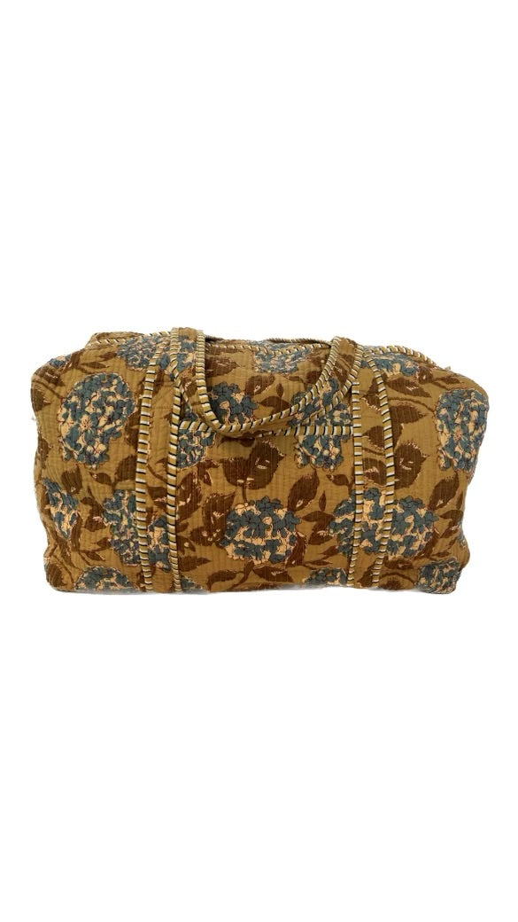 Block Printed Duffle | Hydrangea | Fall image 0