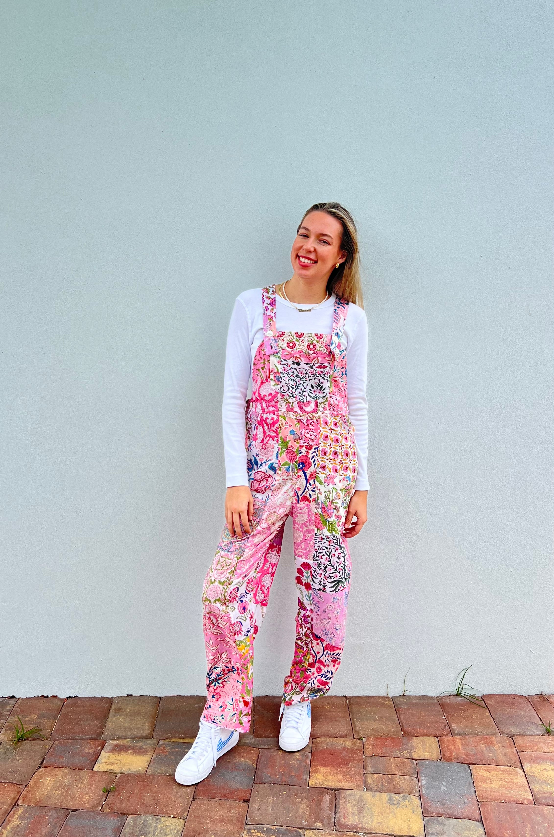 Overalls | Patchwork | Pink image 0