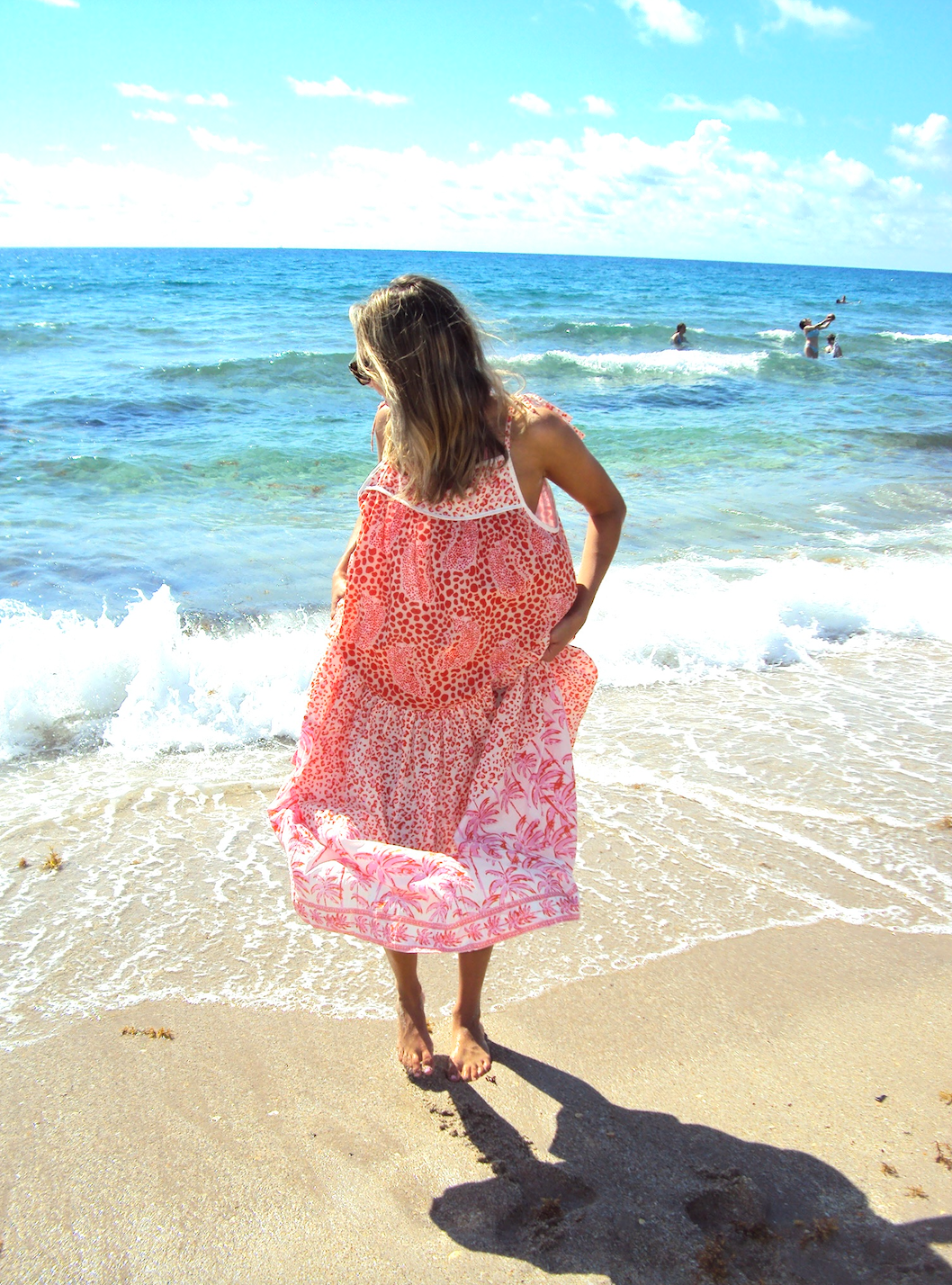 Meggie Dress | Tiered Leopard | Orange/Pink image 1