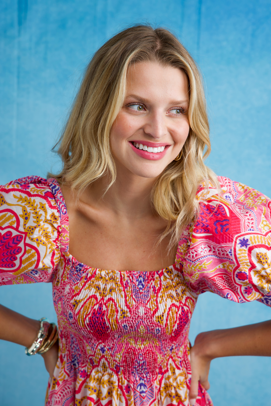 Poppy Short Dress | Boho Medallion | Pink image 0