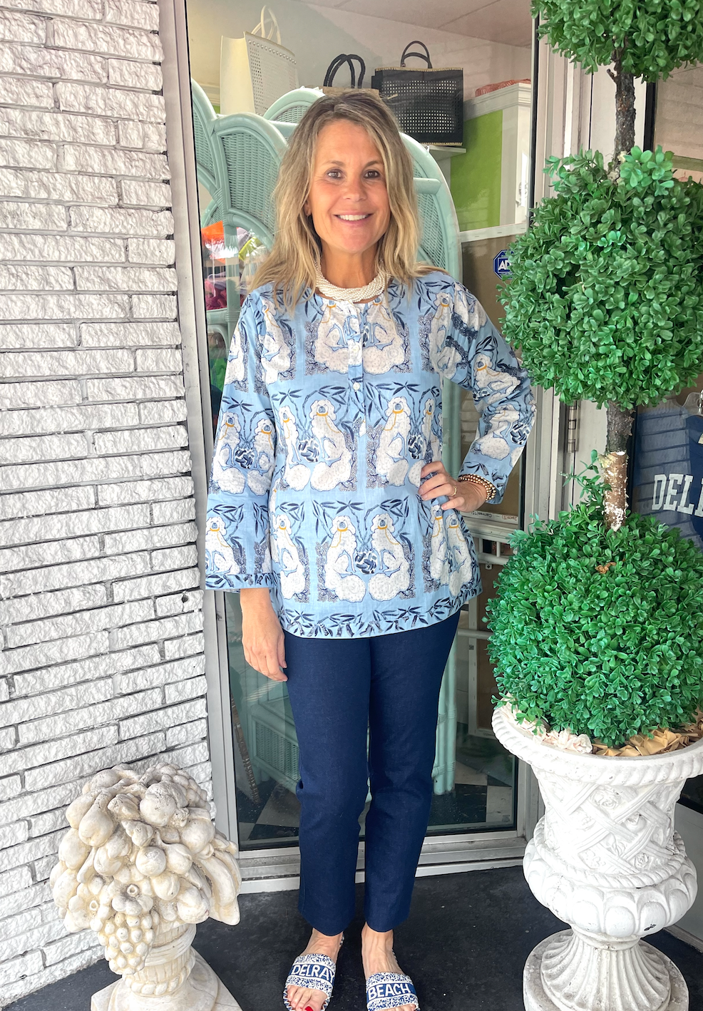 Button Front Tunic | Staffy | Light Blue image 1