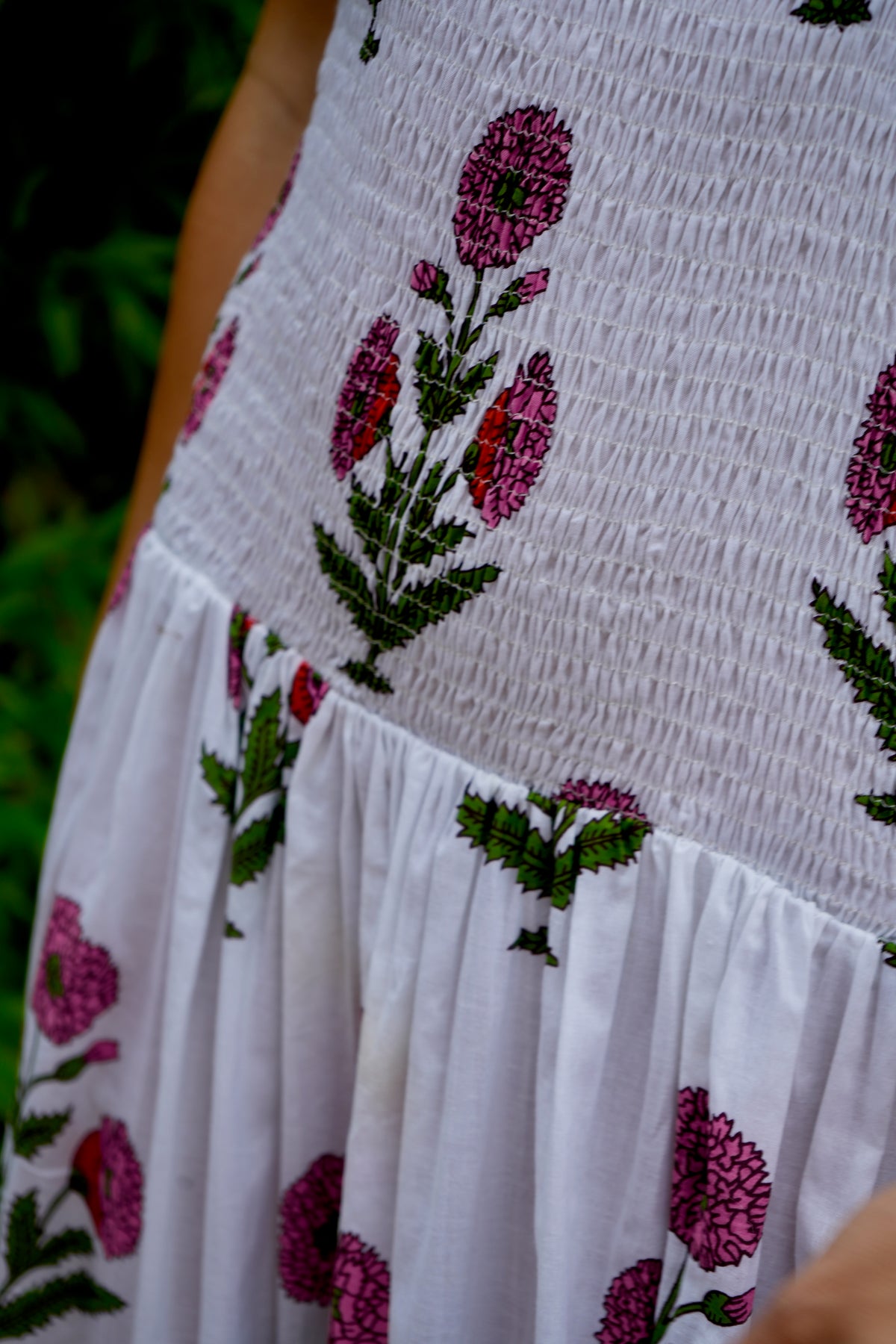 Halter dress | Floral Block Print | Pink