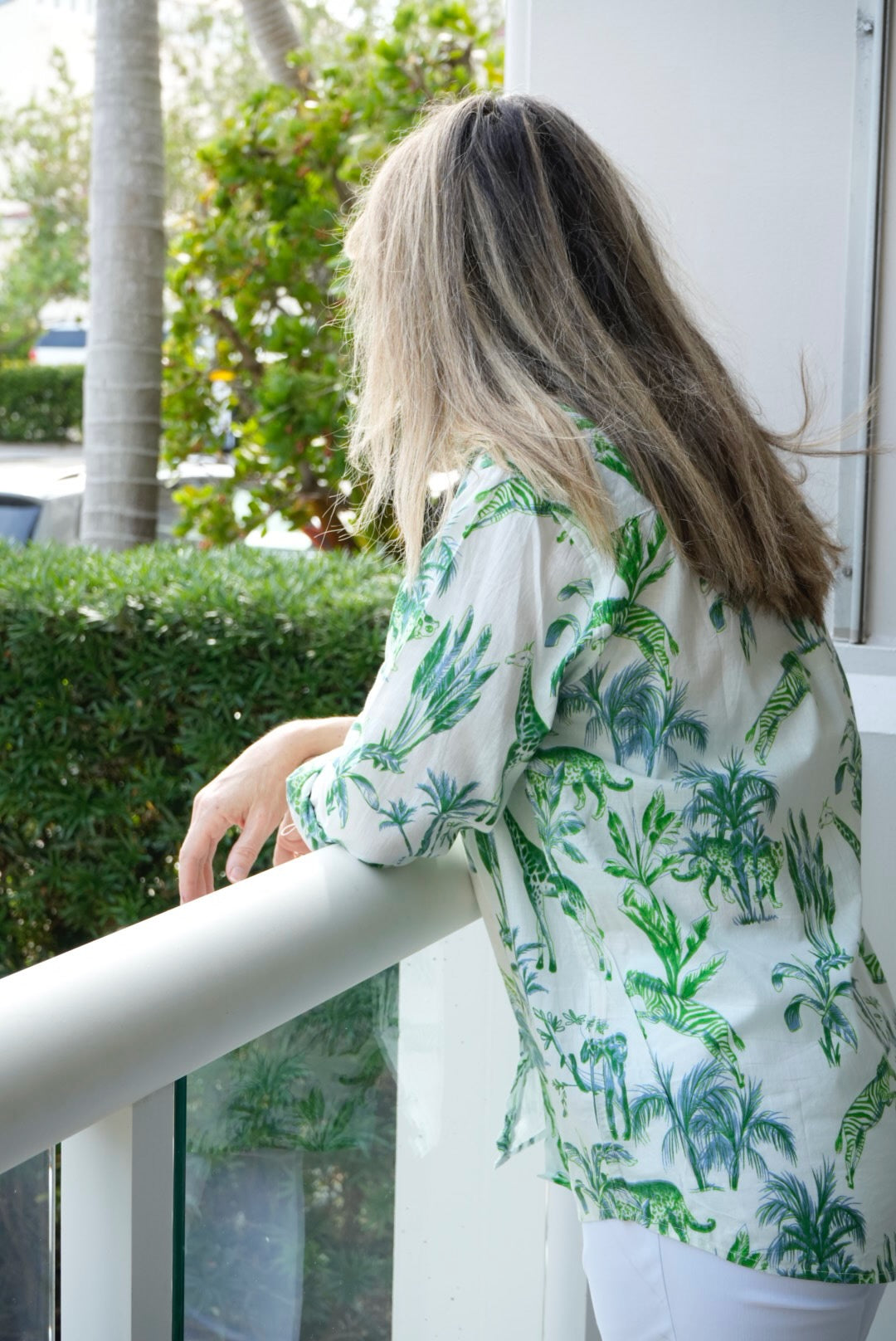 Boyfriend Shirt | Jungle Toile | Green