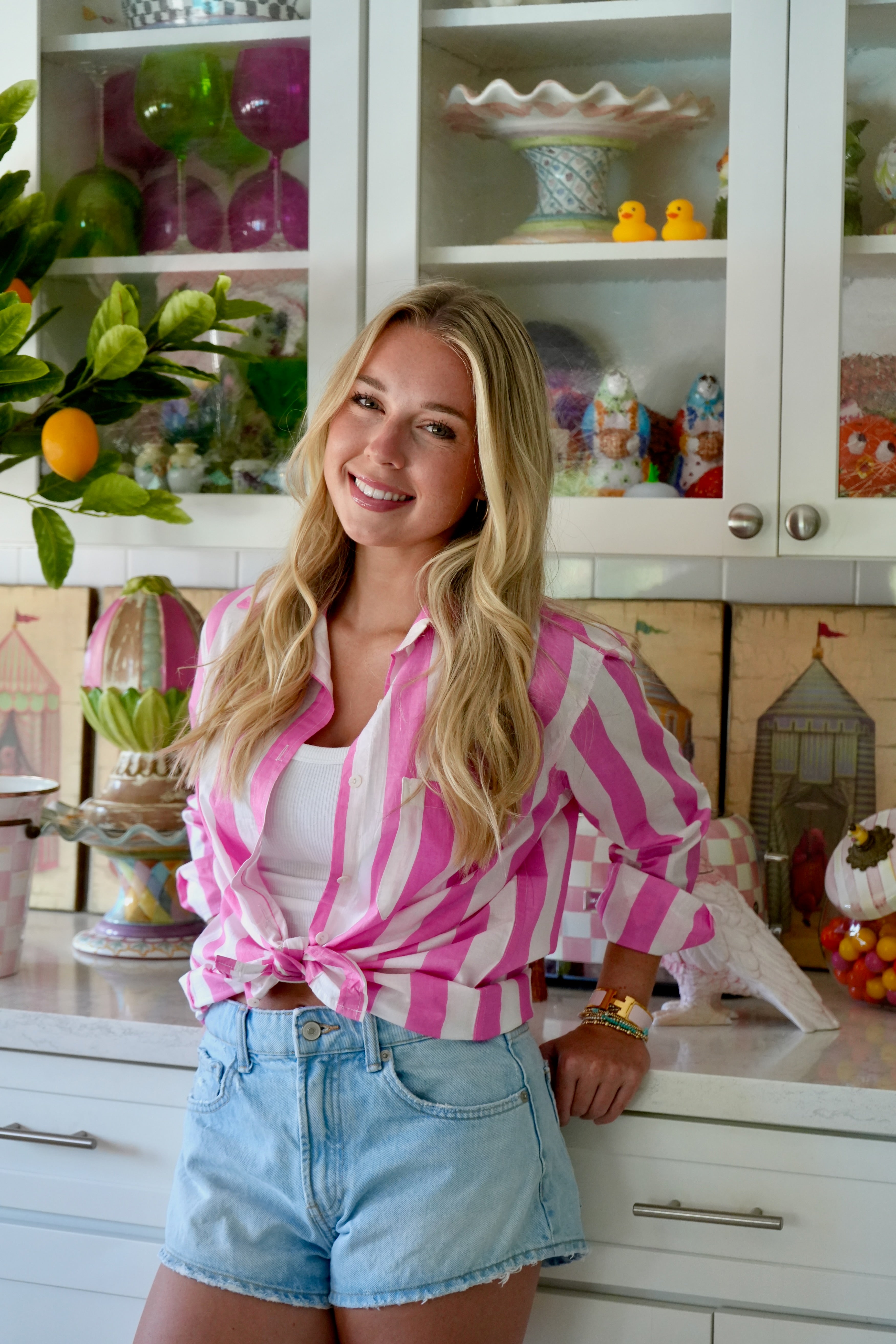 Boyfriend Shirt | Cabana Stripes | Pink