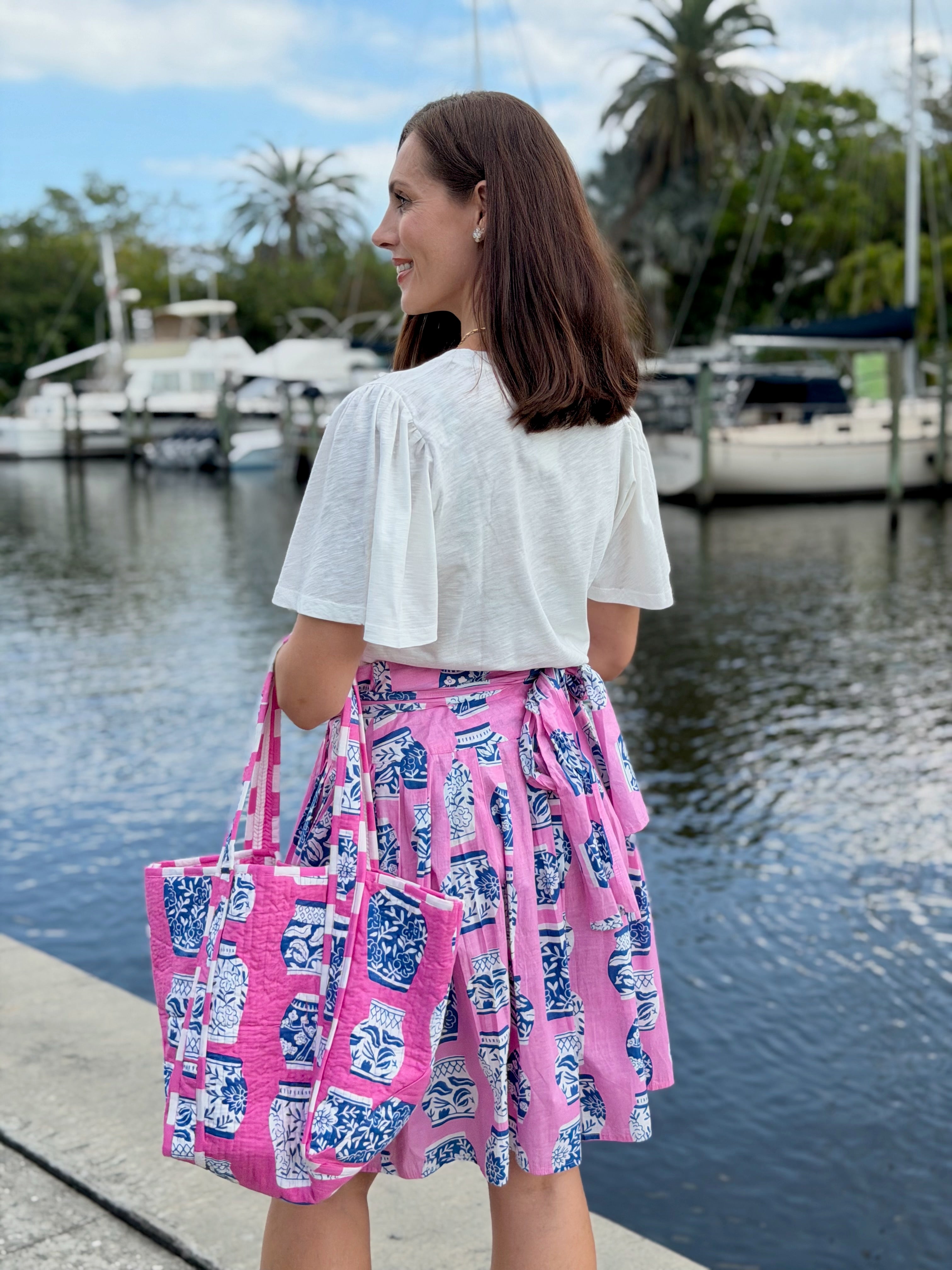 Wrap Skirt Short | Ginger Jar | Pink