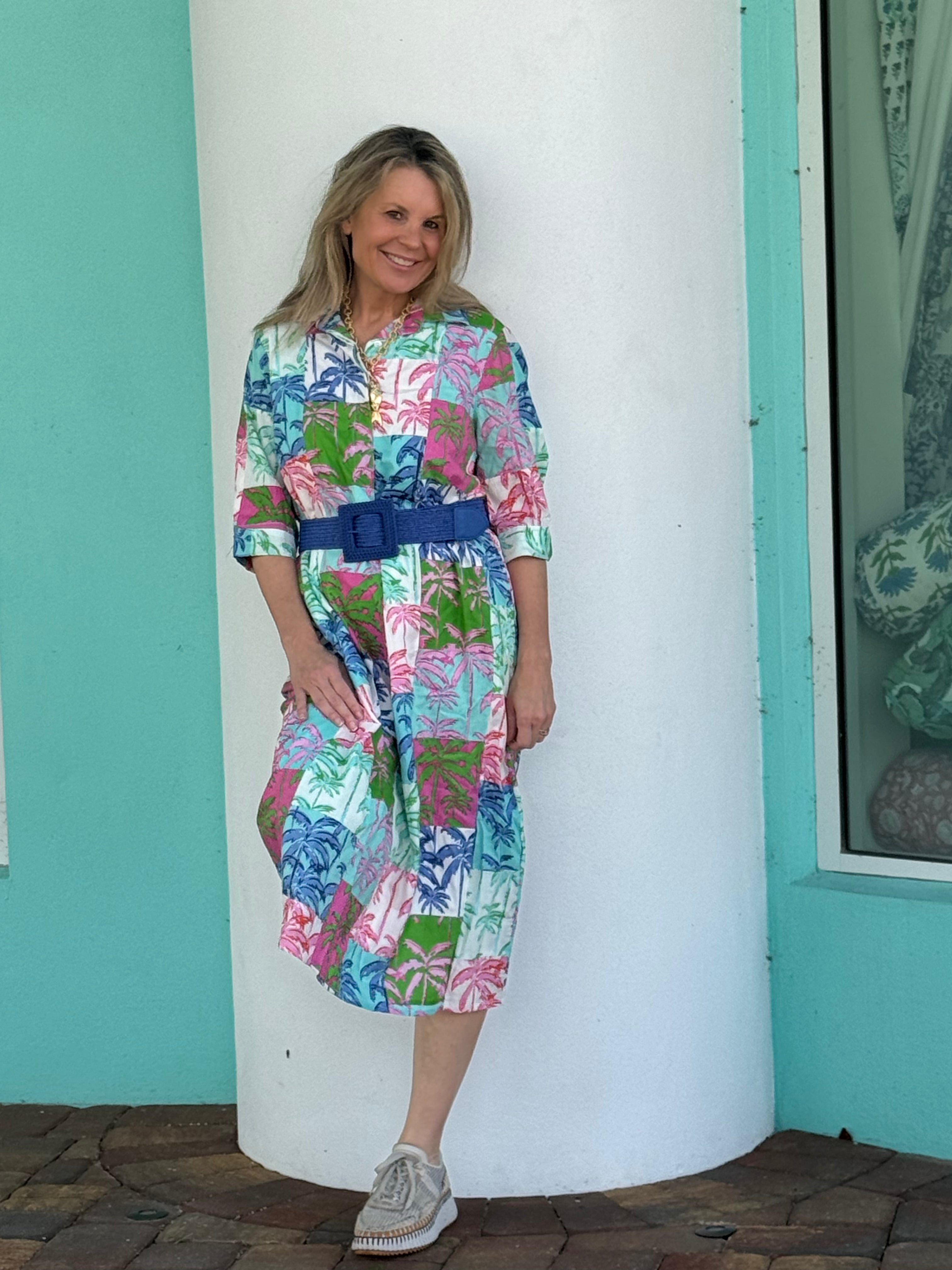 Molly Dress | Paradise Palm Patchwork | Multi