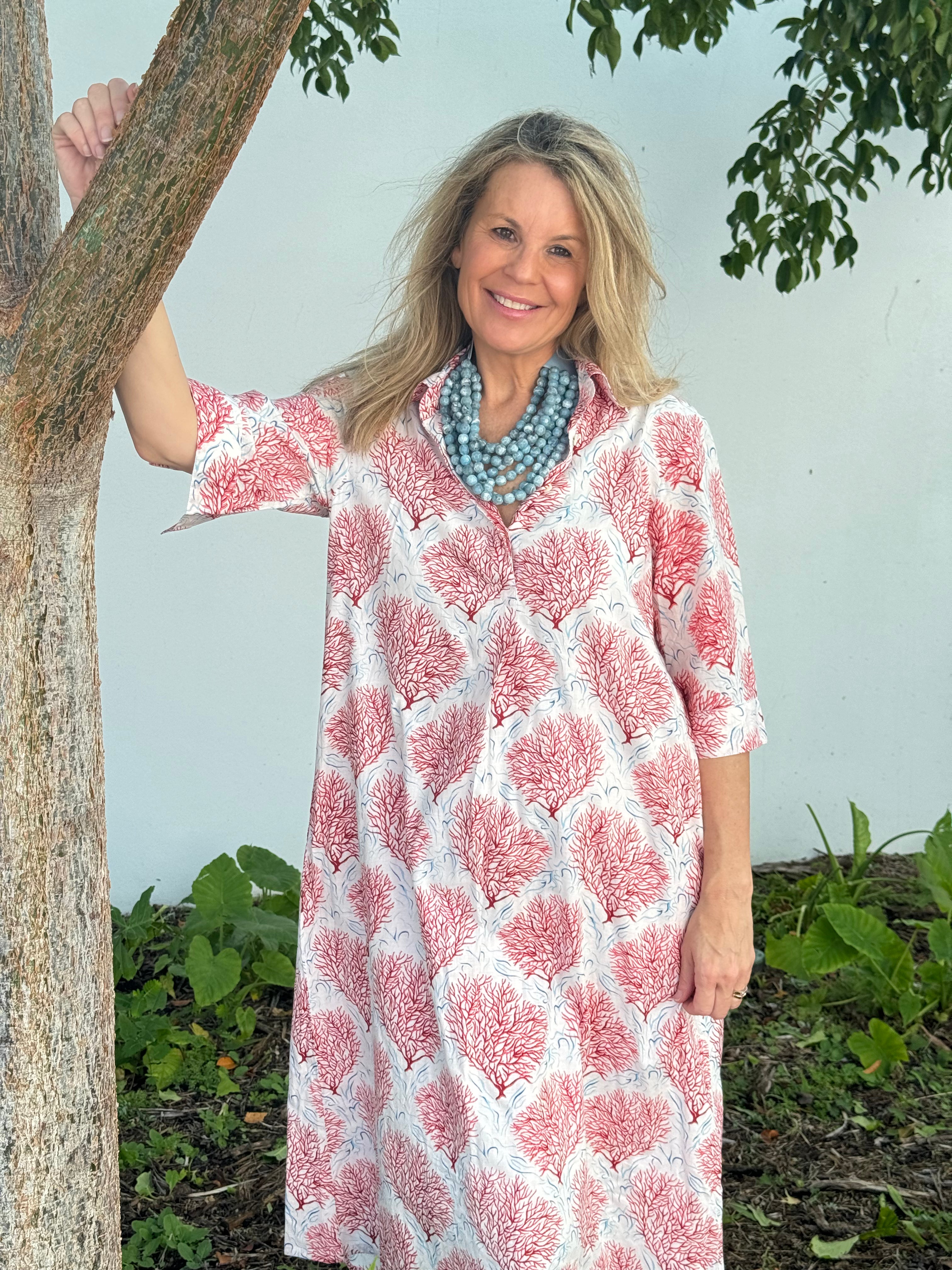 Molly Dress | Coral | Pink