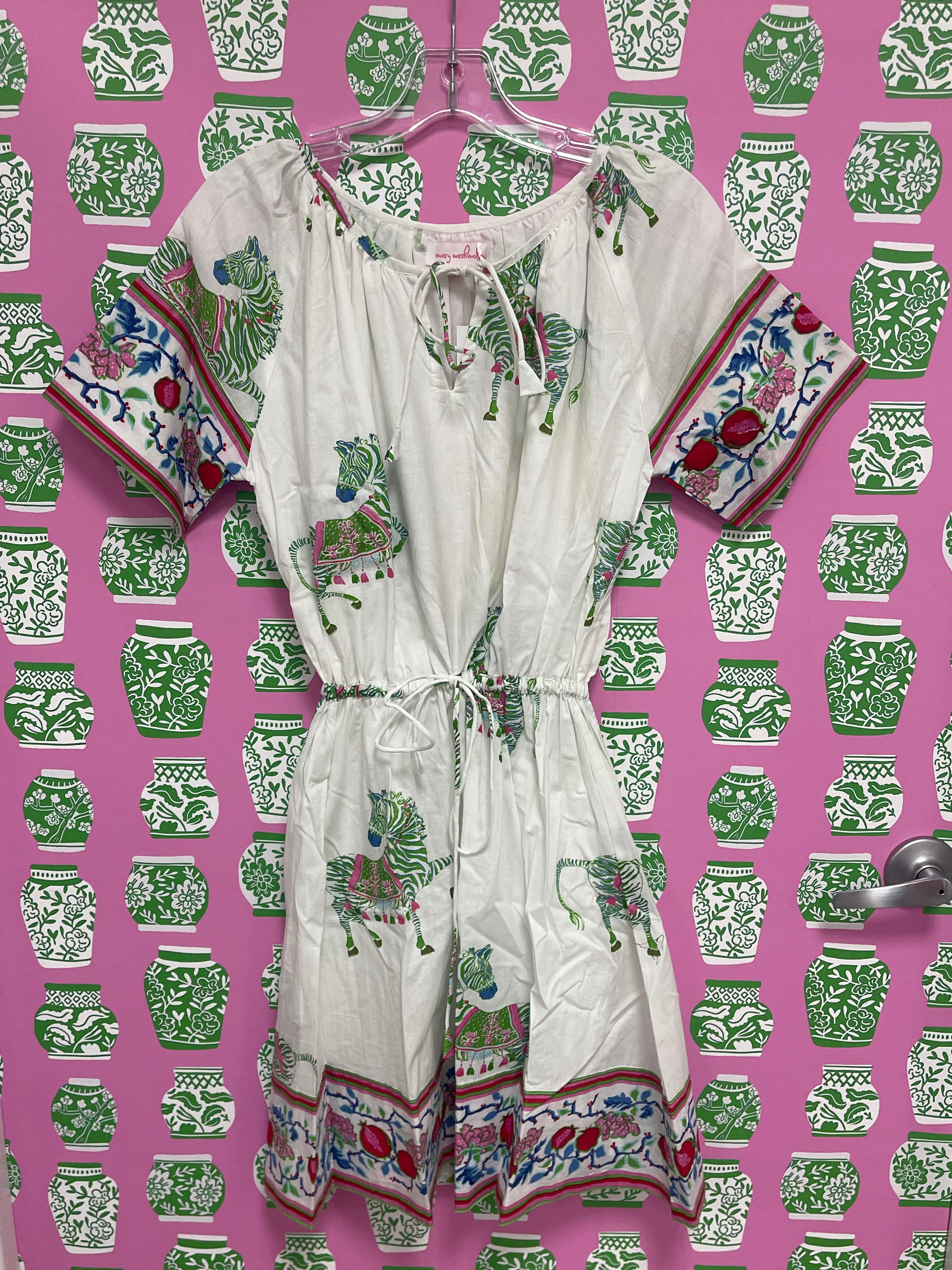Tilly Dress | Zebras | Green