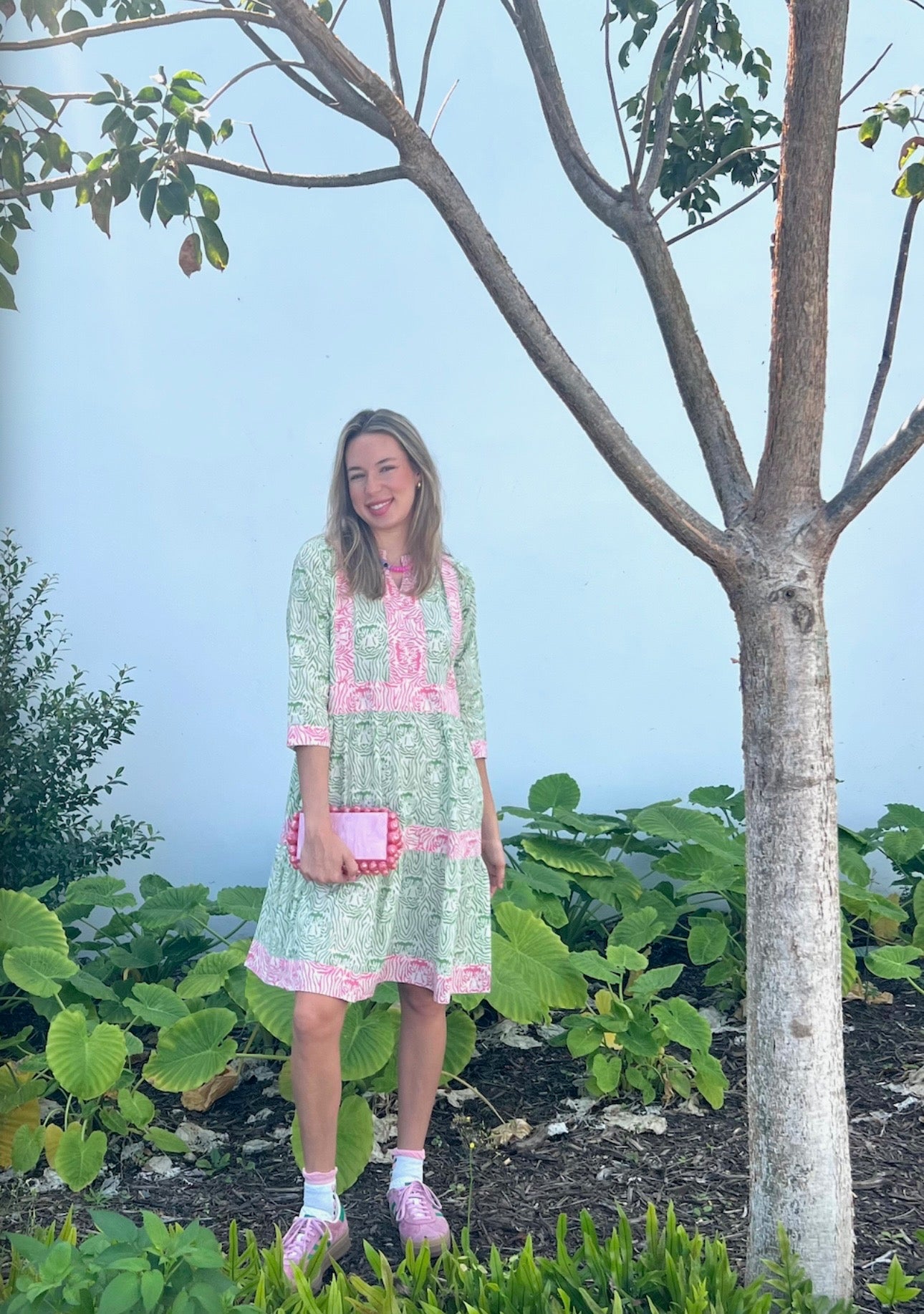 Willow Short Dress | Baby Cubs | Pink/Green