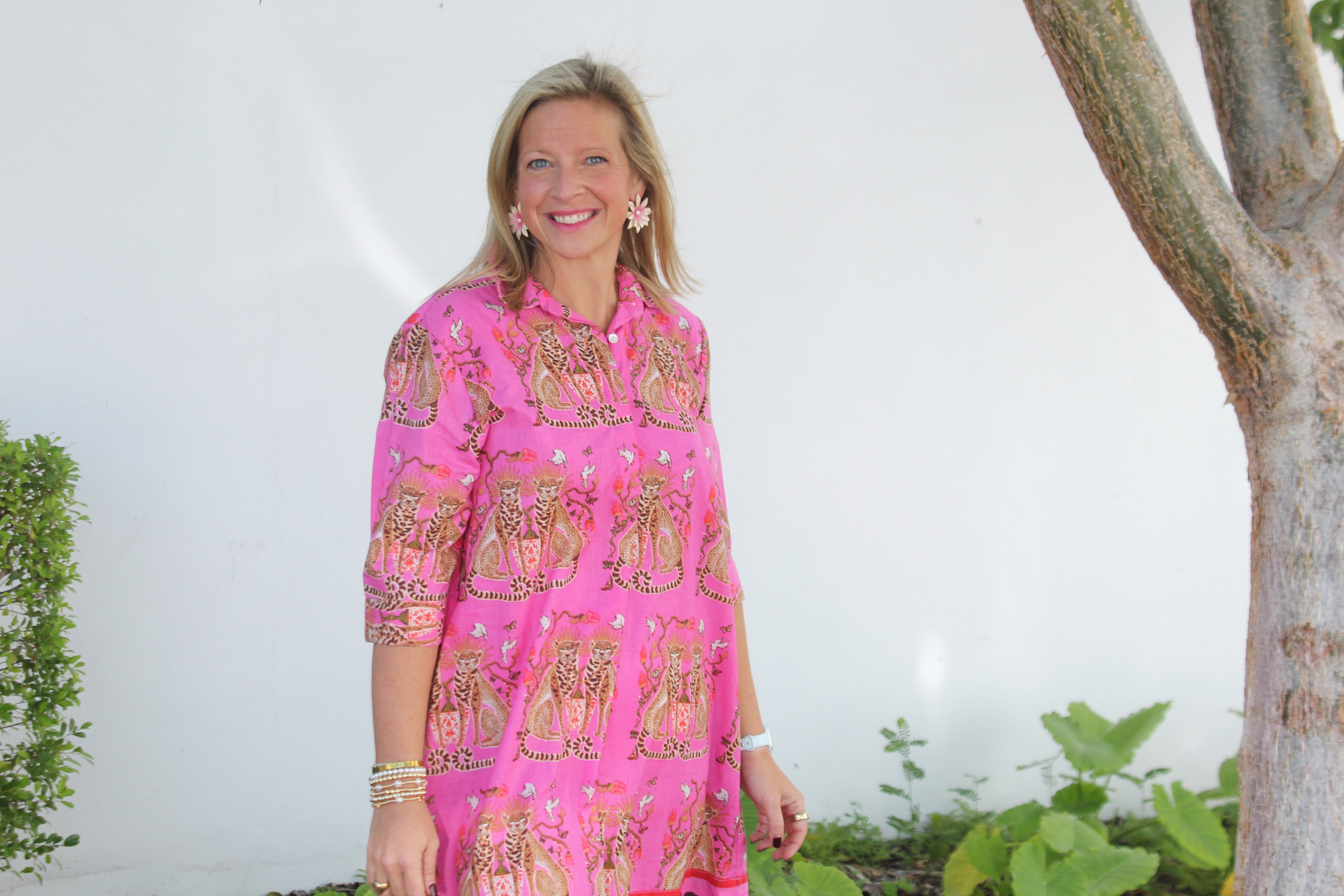 Delray Dress | Cheetah | Pink