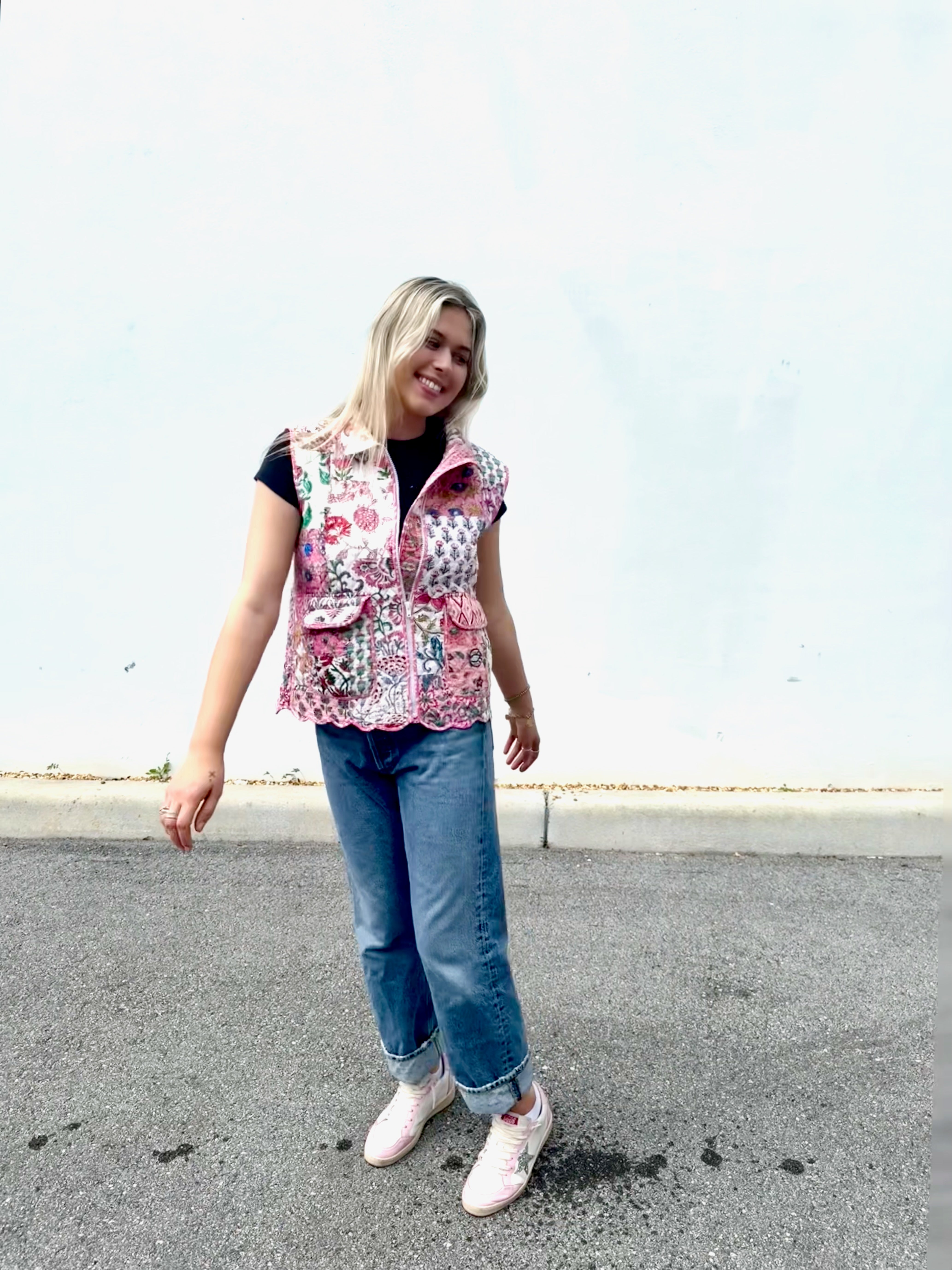 Quilted Scallop Vest | Patchwork image 1