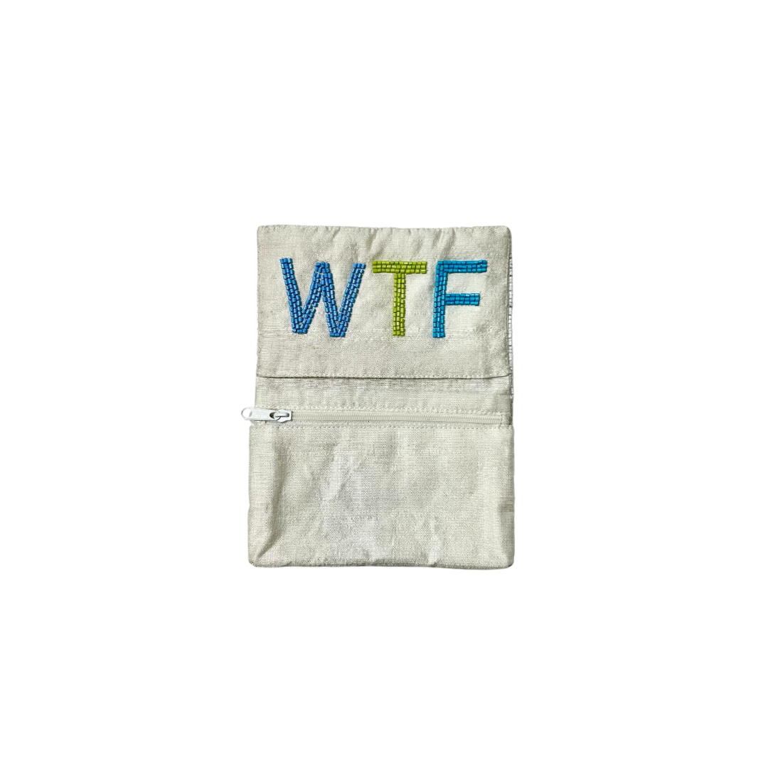 Beaded WTF Card Holder | Assorted Sizes | Multi/PLB image 1