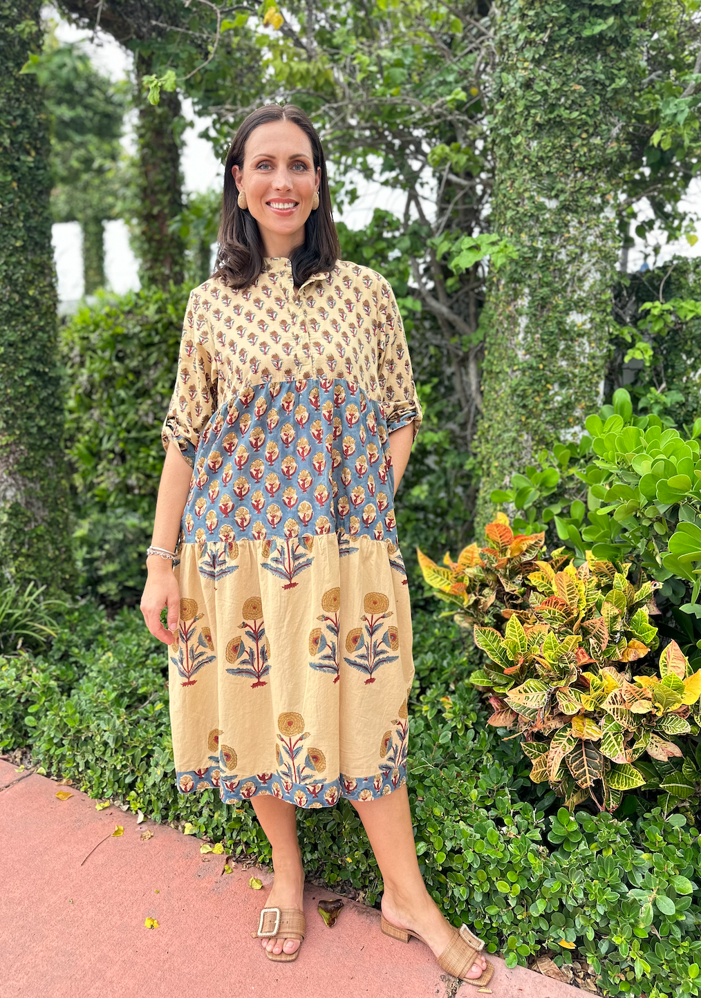 Clare Long Tiered Dress | Mixed Floral | Fall image 1