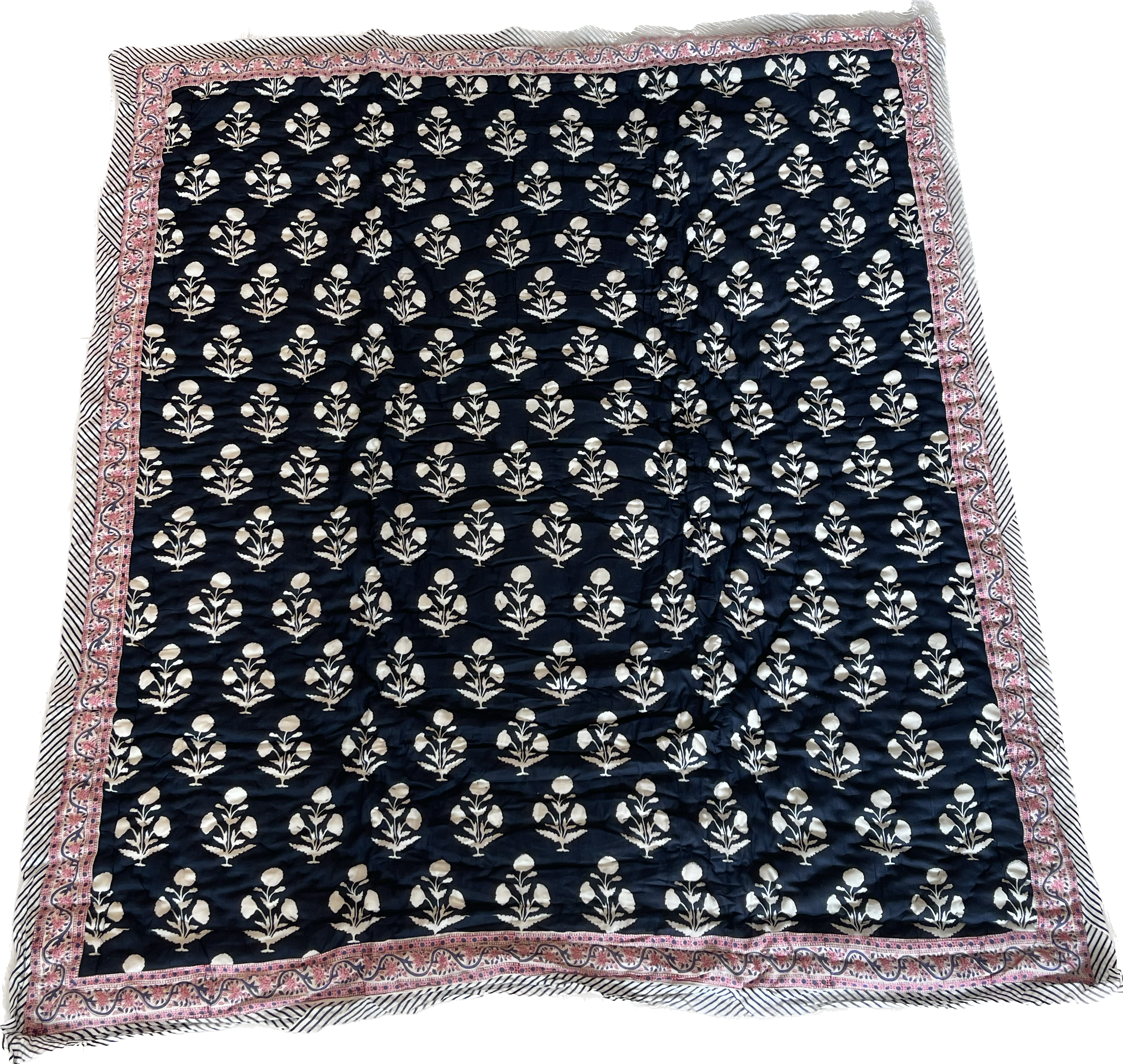 Baby Quilt | Poppy | Navy image 1