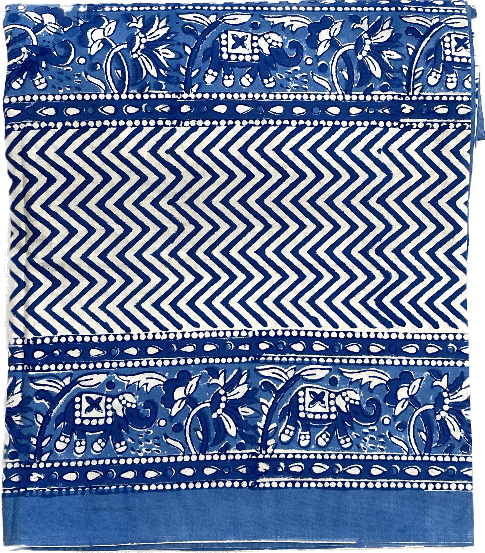 Tablecloth | Blue/White Whimsical Elephants | Assorted Sizes image 0
