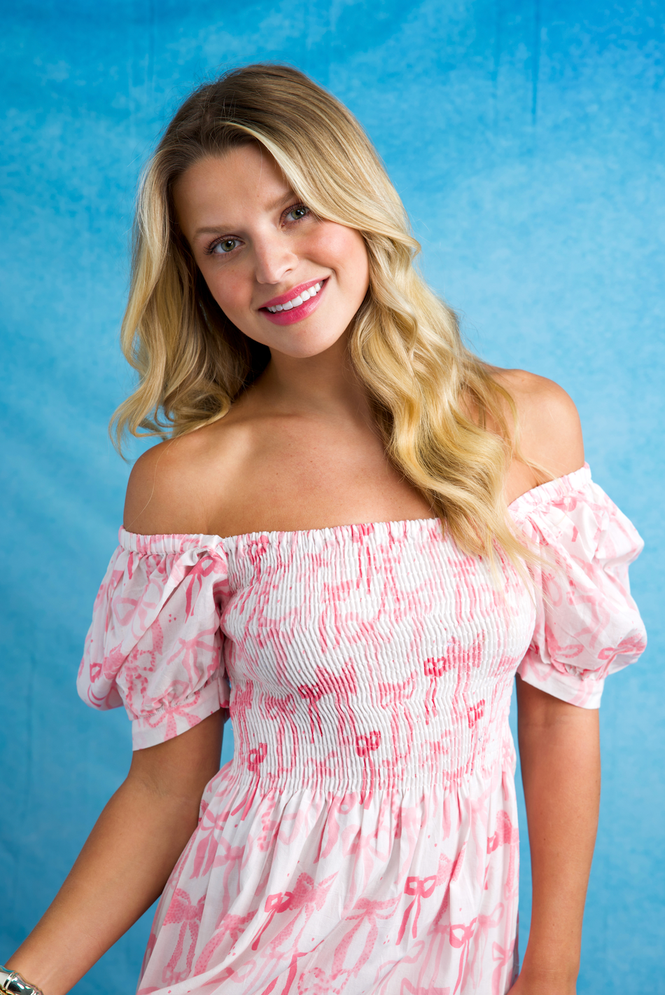 Poppy Short Dress | Bows | Pink image 1