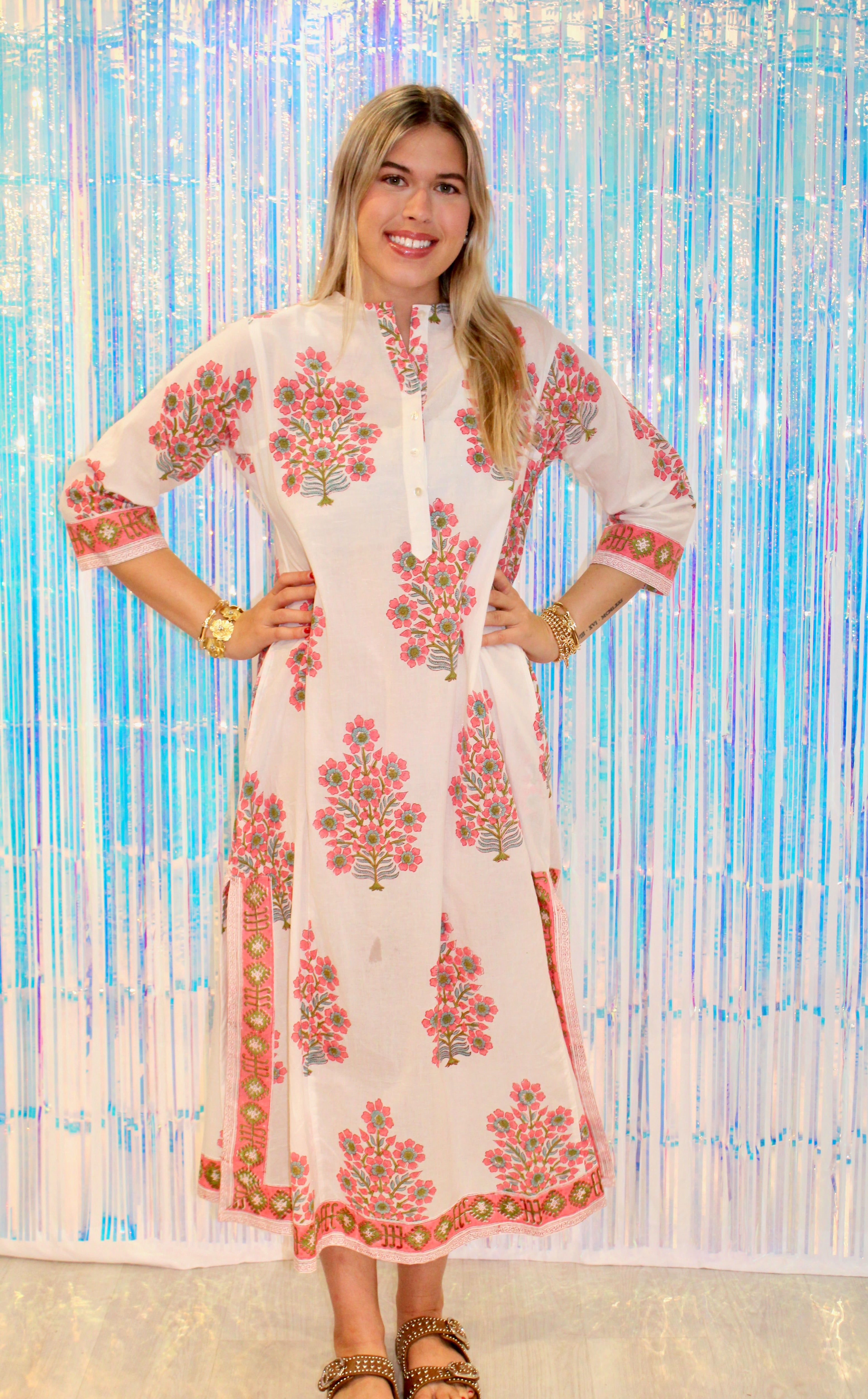 Classic Kurta | Floral Tree | Pink image 0