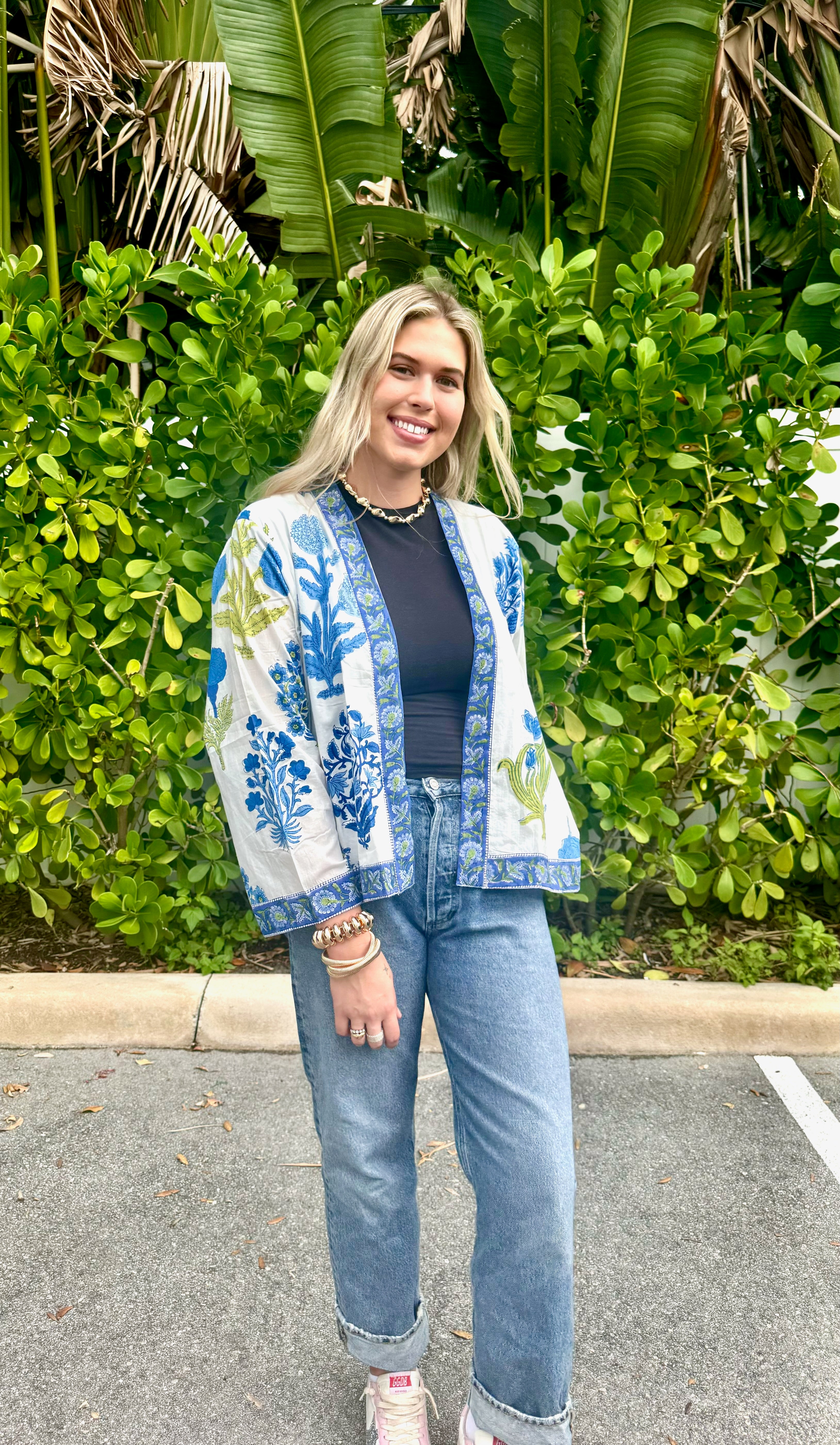 Short Kimono Jacket | Floral Tree Bouquet | Mixed image 0